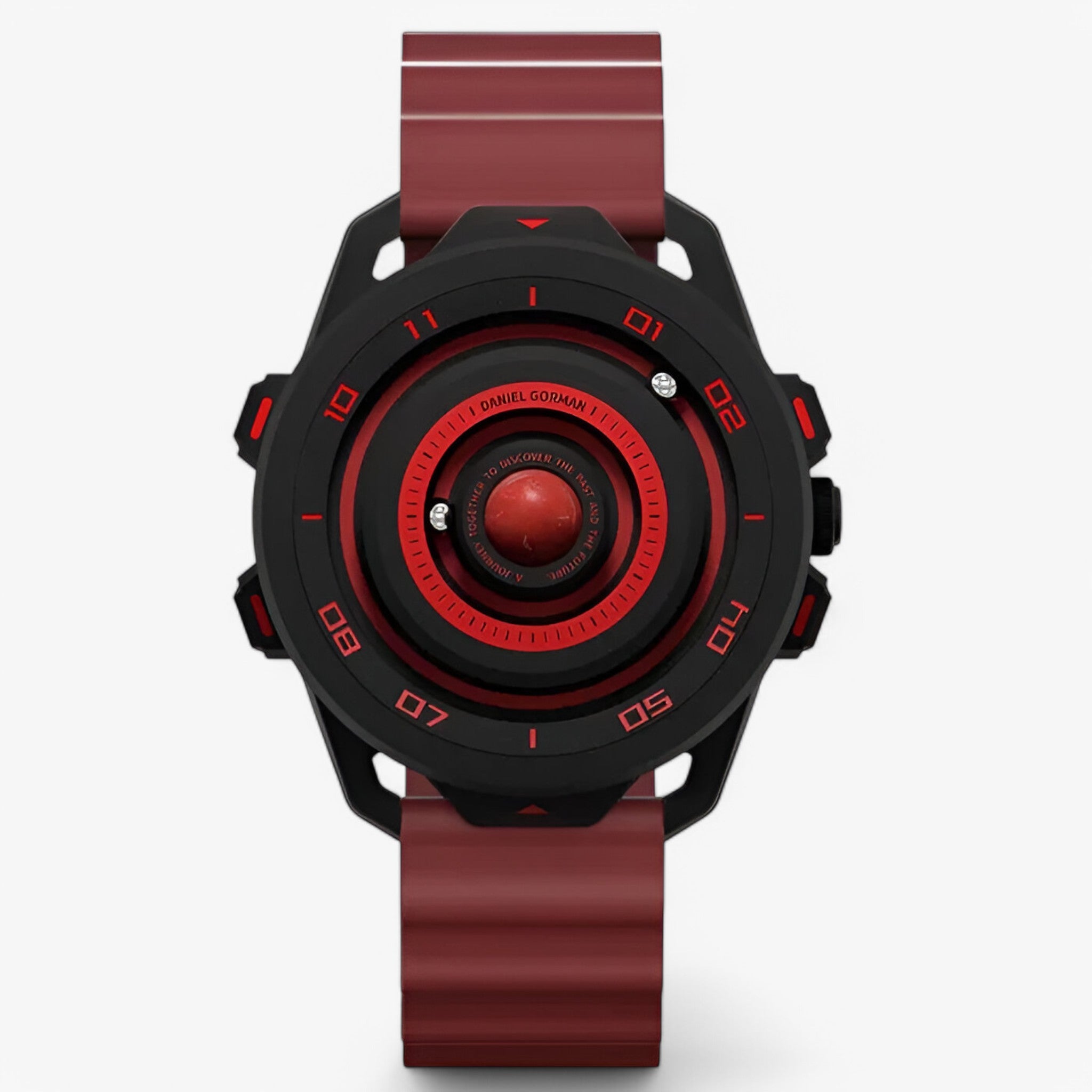 Orologio Sportivo al Quarzo con Design Magnetico Rosso Uomo - Rosso - design magnetico mens watch orologio orologio sportivo quarzo sportivo uomo watch for men watches - Concept Palermo