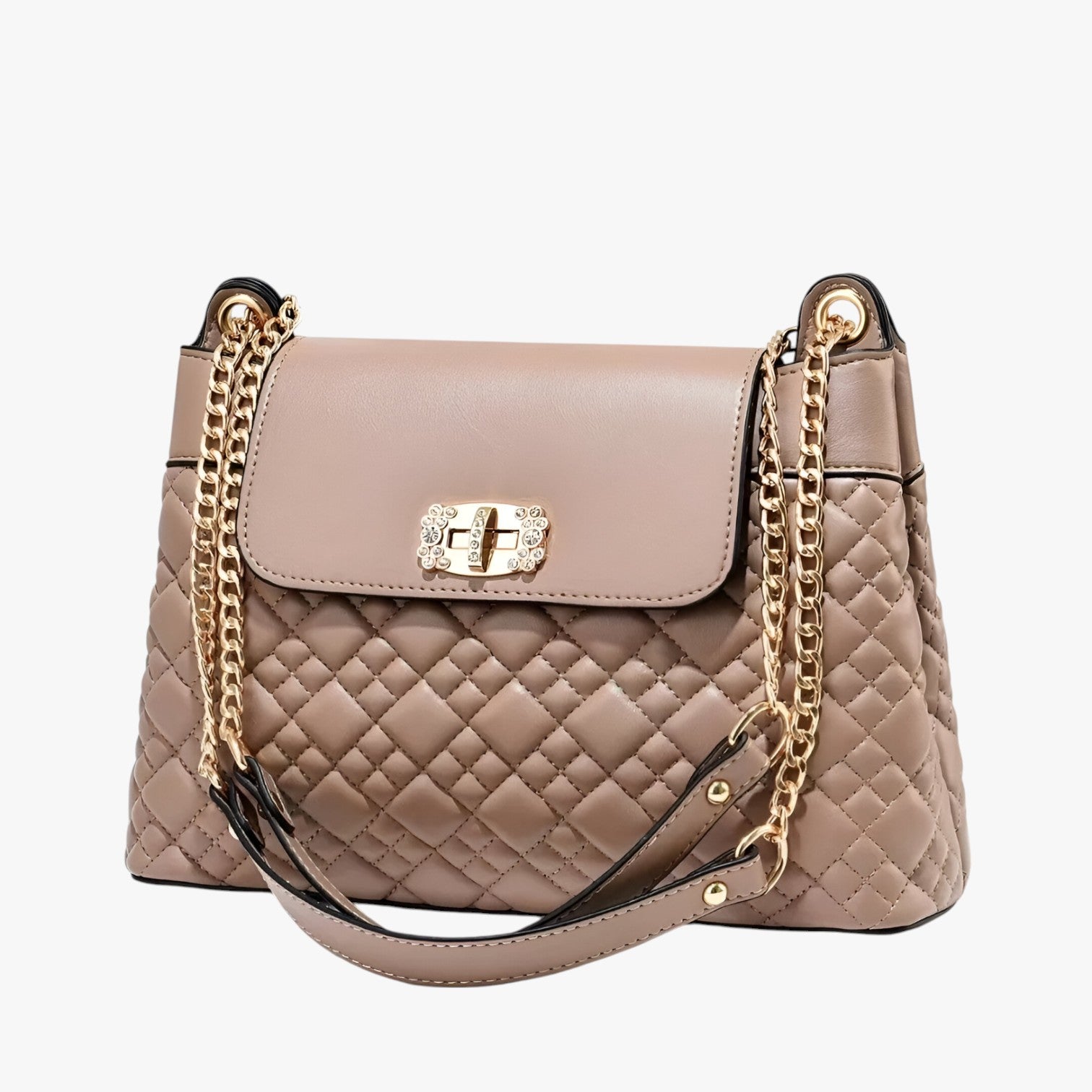 Borsa a Secchiello Donna in Vera Pelle Nera con Tracolla Regolabile e Chiusura Magnetica - Cachi scuro - Bags borsa borsa secchiello handbags pratica secchiello tracolla women bags Women's handbags - Concept Palermo