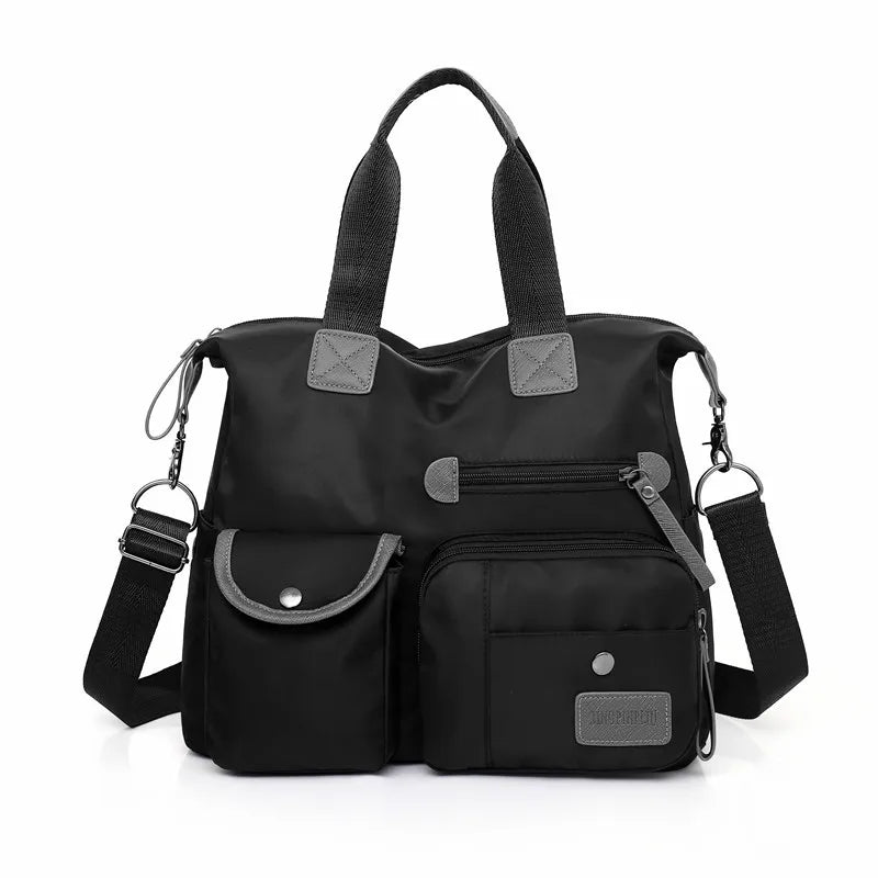 Borsa a Spalla in Nylon Impermeabile con Grande Capacità - Nero - bags borsa borsa spalla capacità handbags impermeabile nylon spalla Women's handbags - Concept Palermo