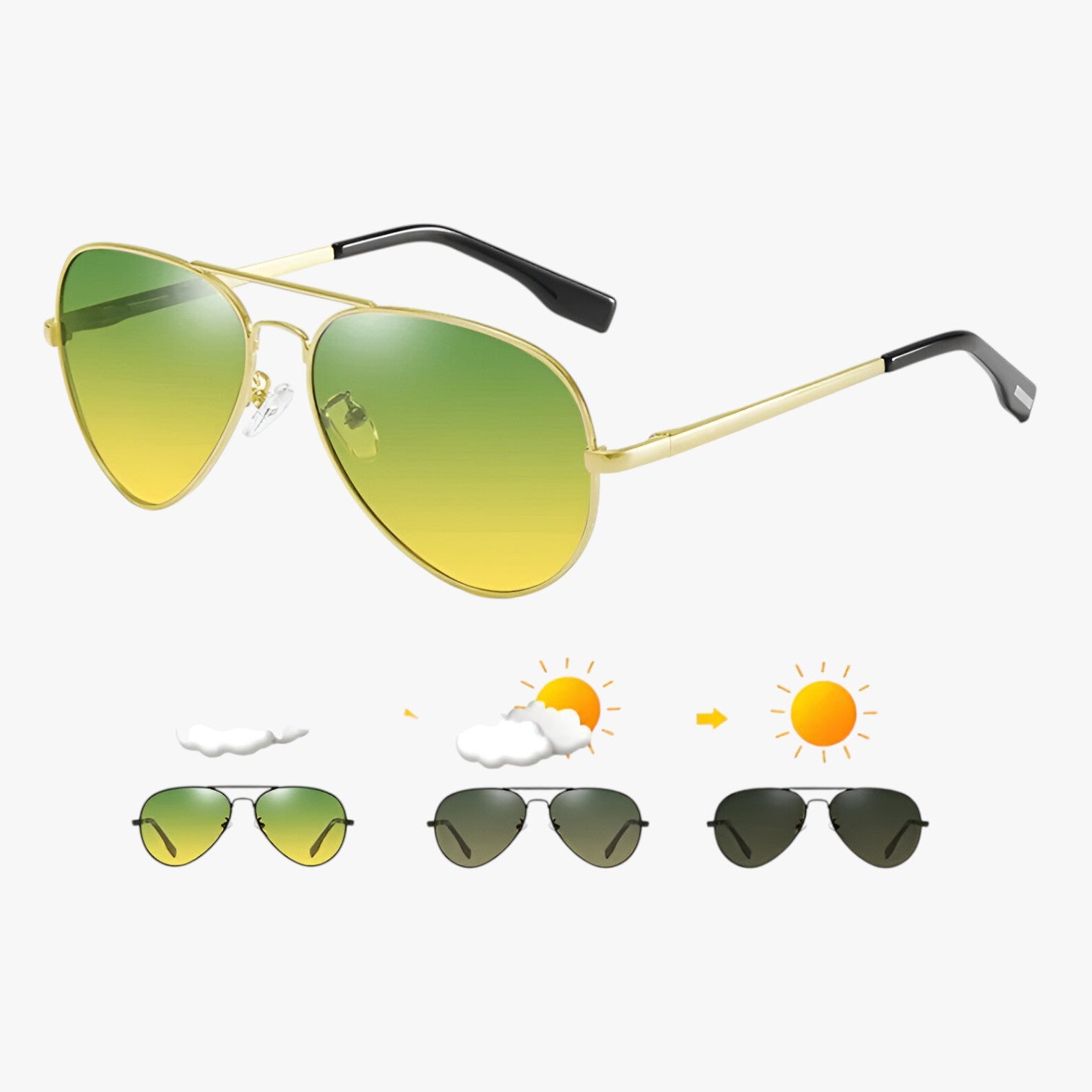 Occhiali da sole camaleonti per ogni luce - oro - camaleonti Fashion Sunglasses luce mens sunglasses occhiali occhiali sole ogni sole sunglasses - Concept Palermo