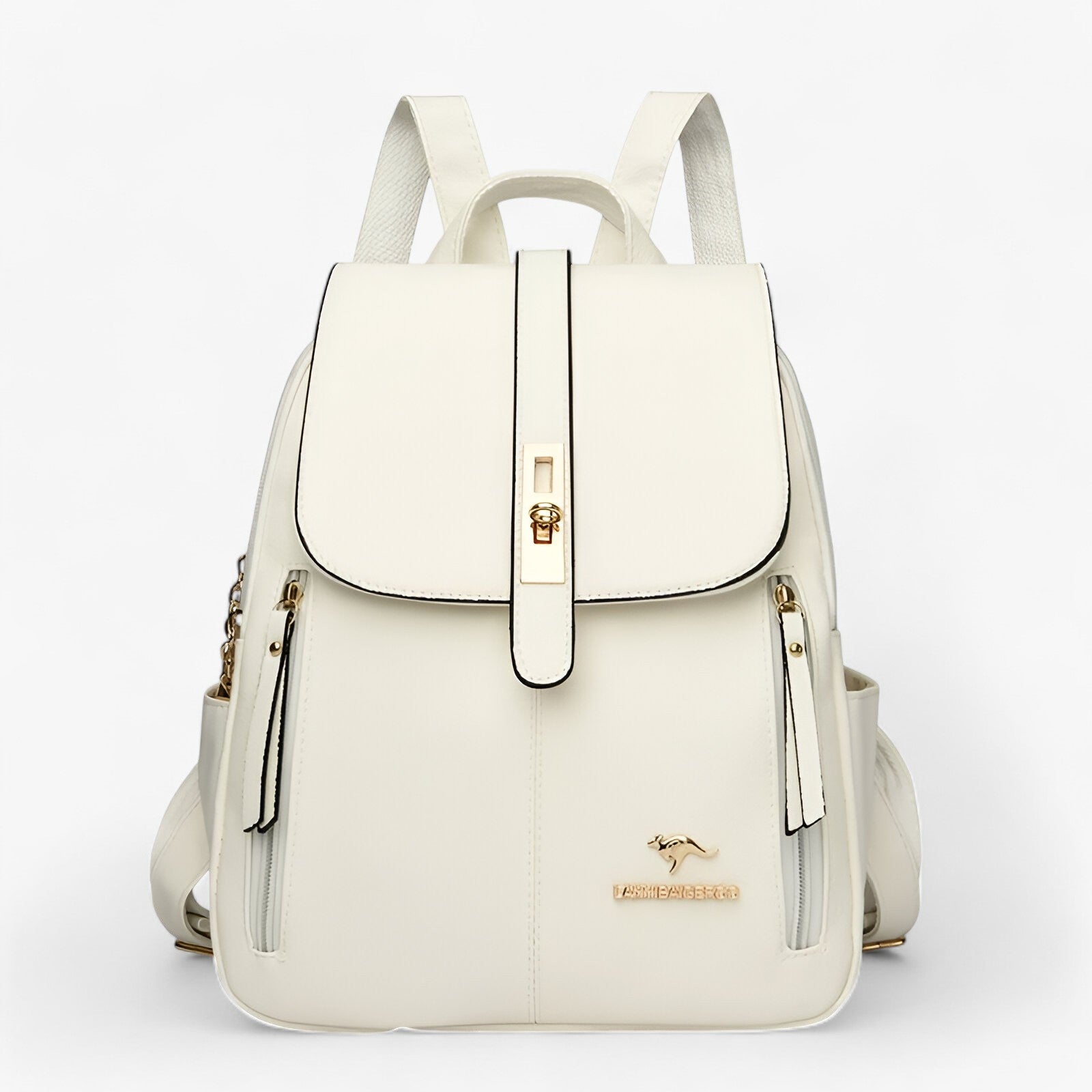 Zaino Donna Grande in Vera Pelle Italiana - Elegante per Lavoro, Viaggi e Uso Quotidiano - Bianco - Backpacks bag bags donna donne Gift Gifts for women pelle quotidiana viaggi vita women womens bag womens fashion zaino - Concept Palermo