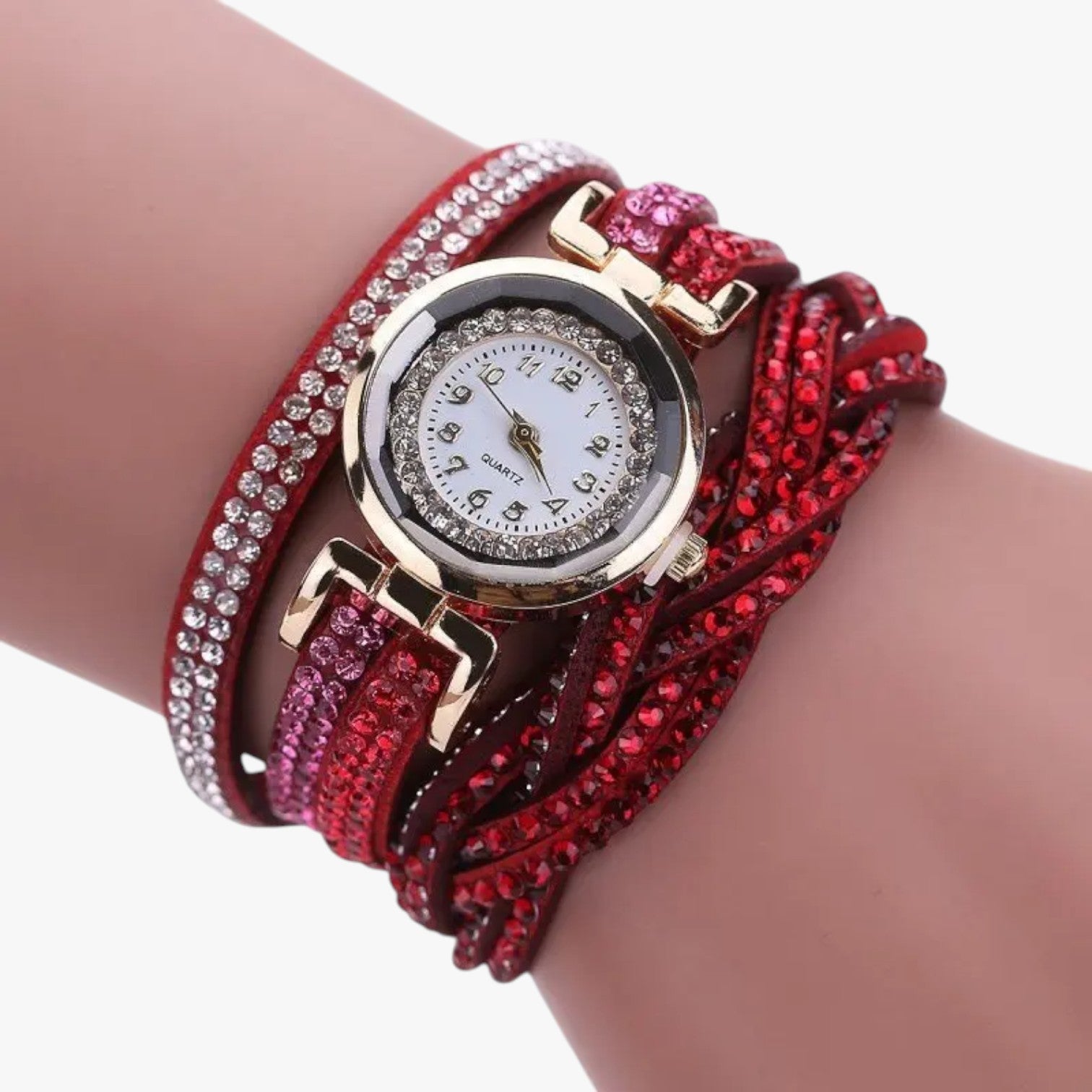 Orologio da donna con cinturino lungo in pelle: eleganza e lucentezza in uno - Rossa - cinturino donna eleganza female watch lucentezza orologio orologio donna pelle watch watch for women watches - Concept Palermo