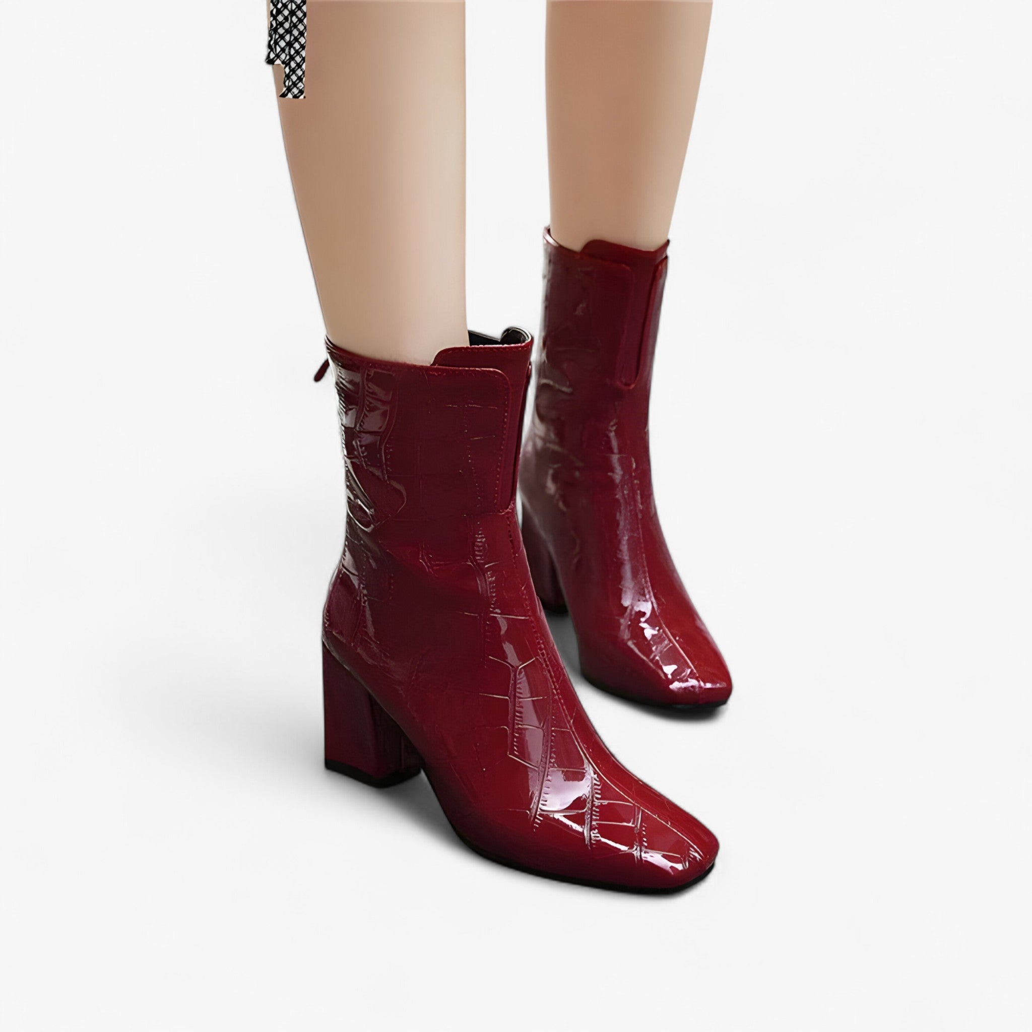Stivaletti in pelle effetto coccodrillo lucido - - BOOTS Boots & Shoes coccodrillo effetto lucido pelle shoes stivaletti stivaletti pelle - Concept Palermo
