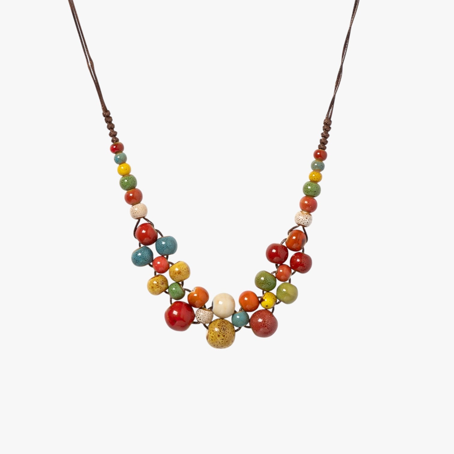 Collana in ceramica colorata fatta a mano - Unico boho-statement Lana - - boho ceramica collana collana ceramica colorata elegant womens necklaces fatta jewelry lana NECKLACES Necklaces for Women - Concept Palermo