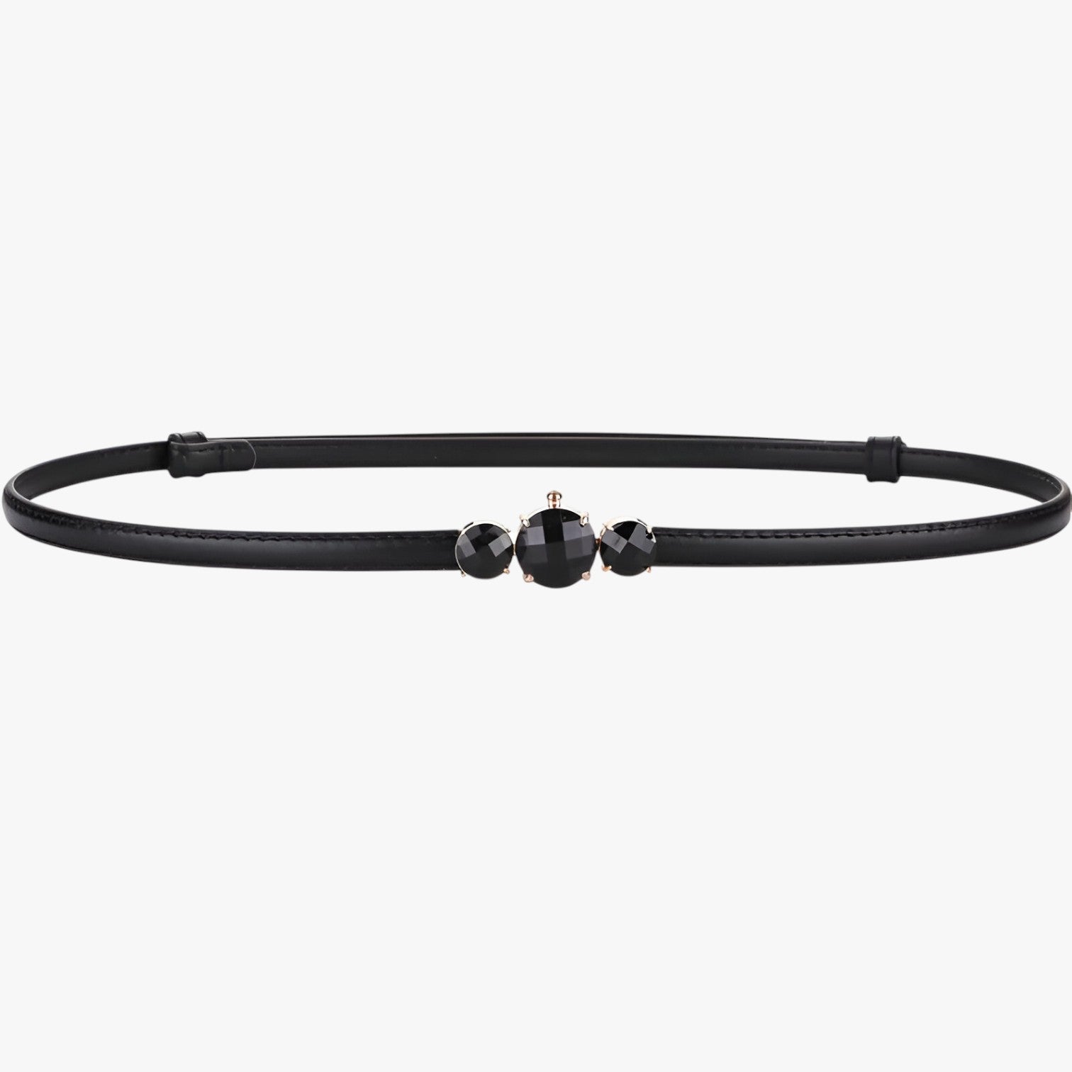Cintura sottile in vera pelle – Eleganza regolabile Donna - nero 100cm - Belts cintura cintura sottile donna eleganza pelle regolabile sottile vera waist belt for women Womens belt - Concept Palermo