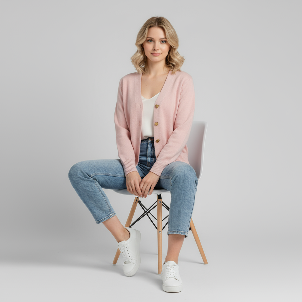 Pullover Donna in Lana Pura con Bottoni - - abbigliamento donna bottoni casual comfort donna H-line inverno lana maglioni da donna maniche lunghe pullover pullover donna pura stile - Concept Palermo