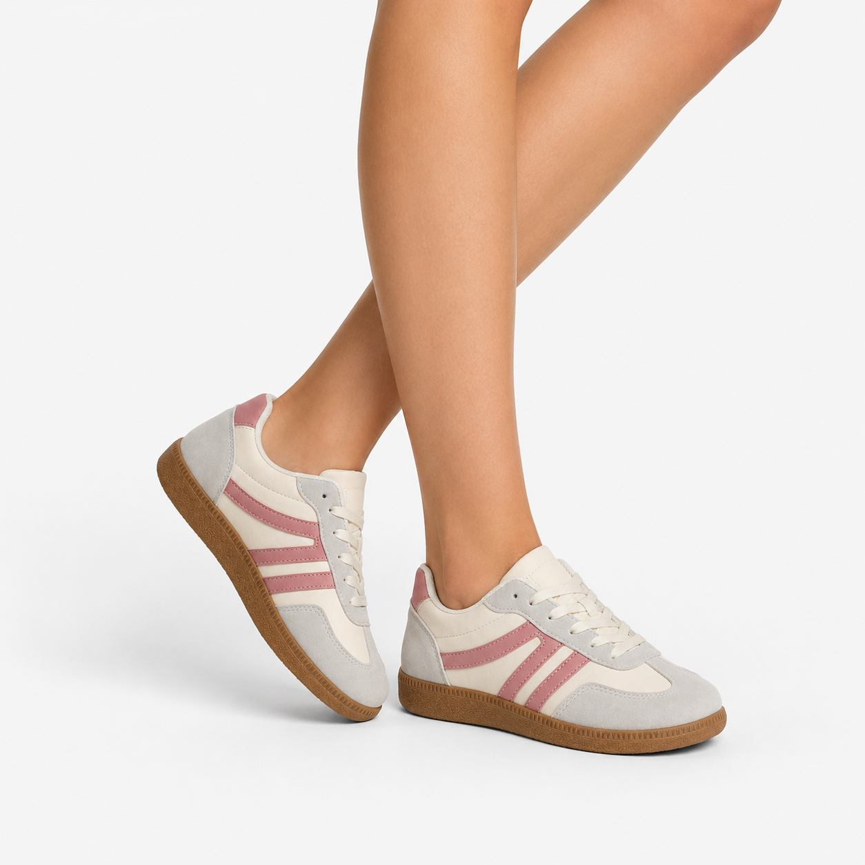 Sneakers Donna in PU con Chiusura con Lacci