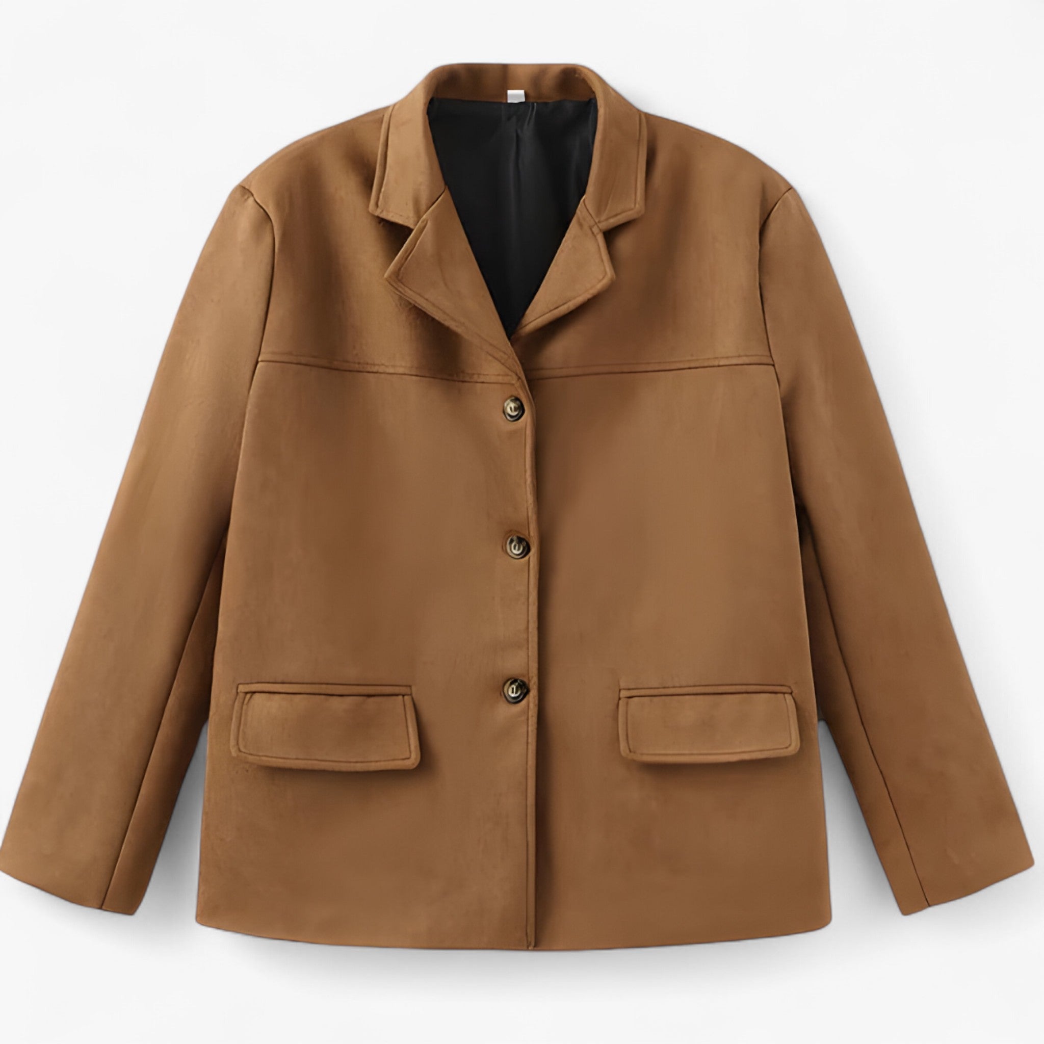 Giacca minimalista con taglio raffinato Pelle Donna - Marrone S - coats coats for women donna giacca giacca minimalista minimalista pelle raffinato taglio women's coats & jackets - Concept Palermo