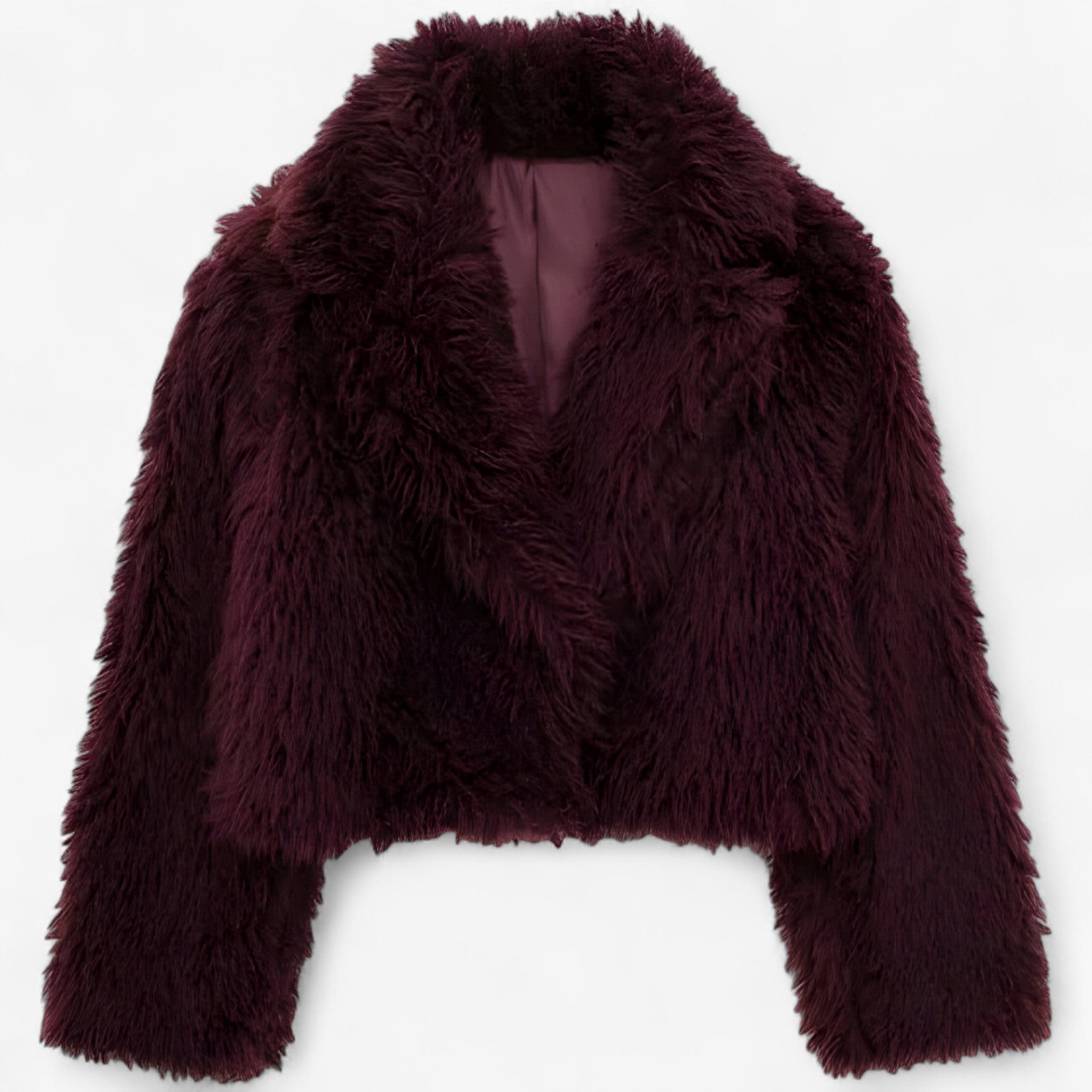 Giacca effetto pelliccia con design moderno Rosso Uomo - Borgogna rossa S - coat coats coats for women design effetto giacca giacca effetto Jackets & Coats pelliccia uomo women's coats & jackets - Concept Palermo