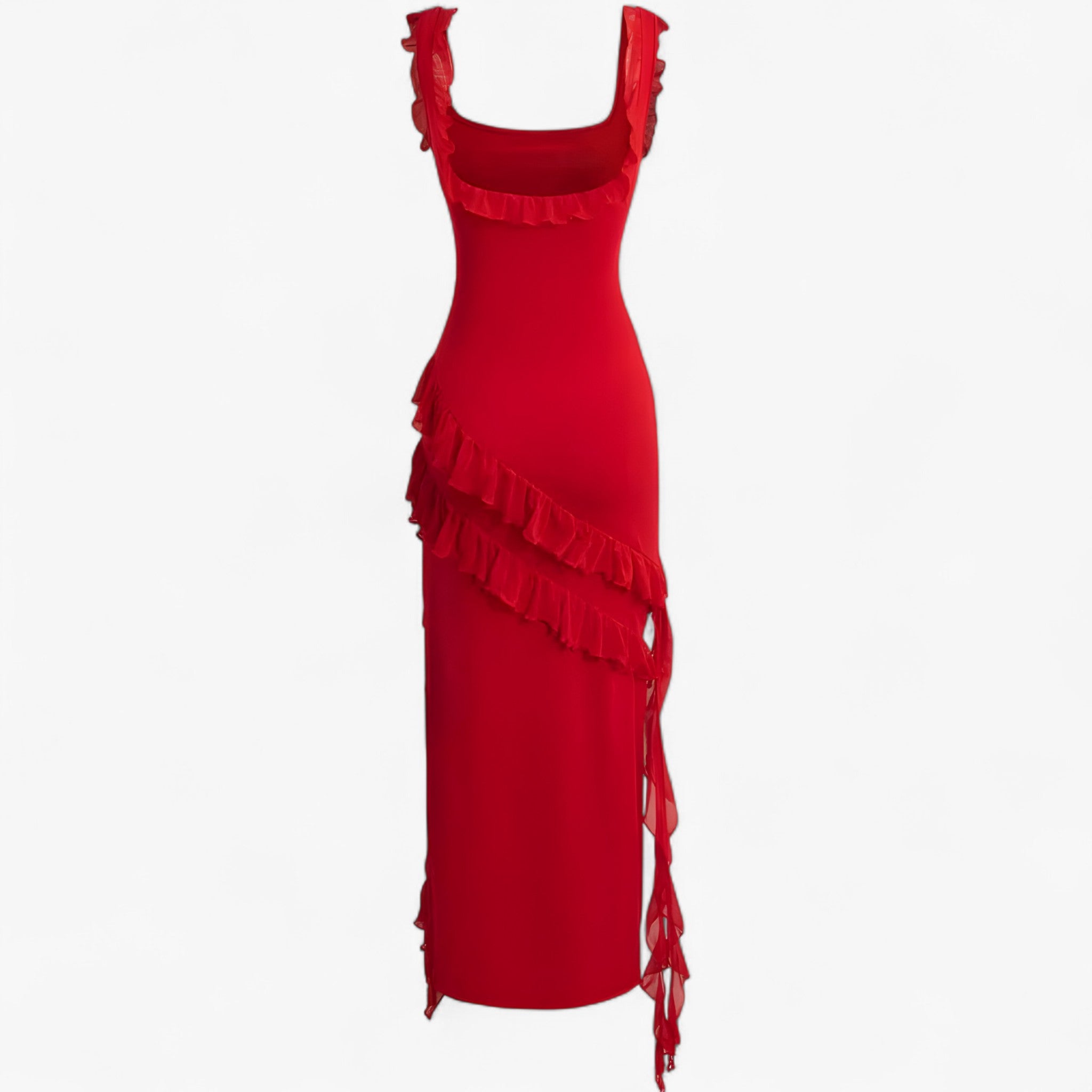 Abito midi con volant a cascata Donna - - abito abito midi cascata casual dresses donna DRESS Dresses female dress Maxi Dresses midi Mini Dresses volant - Concept Palermo