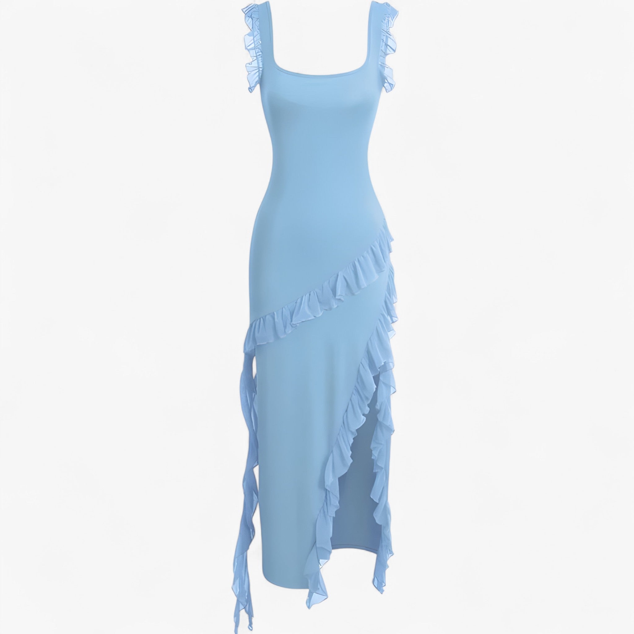 Abito midi con volant a cascata Donna - - abito abito midi cascata casual dresses donna DRESS Dresses female dress Maxi Dresses midi Mini Dresses volant - Concept Palermo