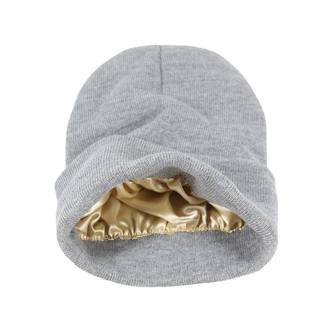 Cappello con fodera in raso - Niente più capelli ricci - Grigio - beanies capelli cappello cappello fodera fodera Hats for women Hats for men Bucket hat N285 niente raso ricci winter hat womens hat - Concept Palermo