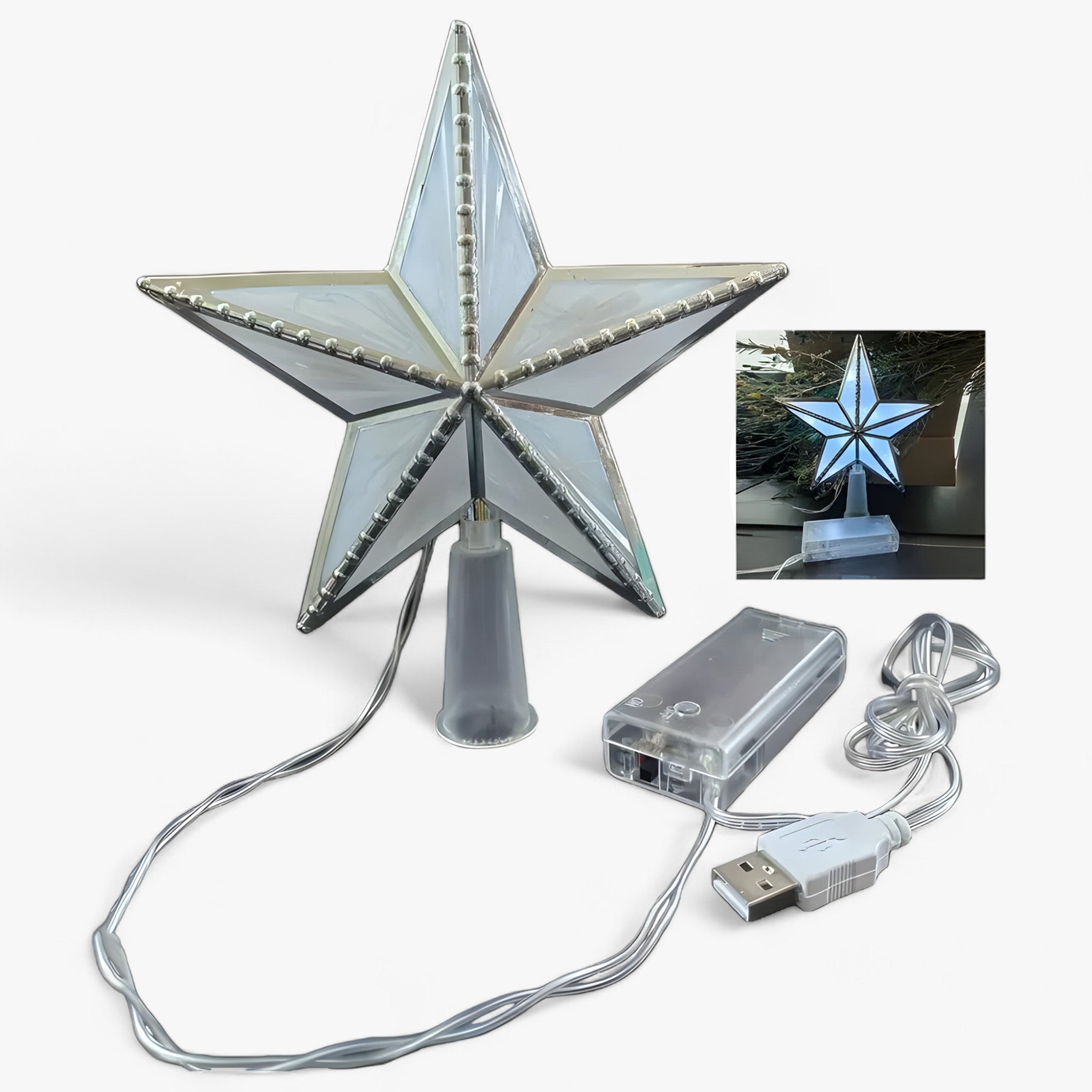 Stella LED per Albero di Natale Uomo - Flere Farver B 1 +1 GRATIS - accessori di Natale albero albero di Natale decorazione alberi decorazione festiva decorazione natalizia decorazioni festive decorazioni per l'albero di natale luci ornamentali natale stella stella albero stella di Natale stella LED stelle scintillanti uomo - Concept Palermo
