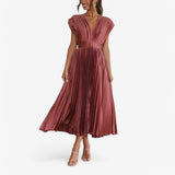 Maxikleid für Damen, lang, elegant, weich und bequem mit Falten, für Zeremonien oder Abendveranstaltungen