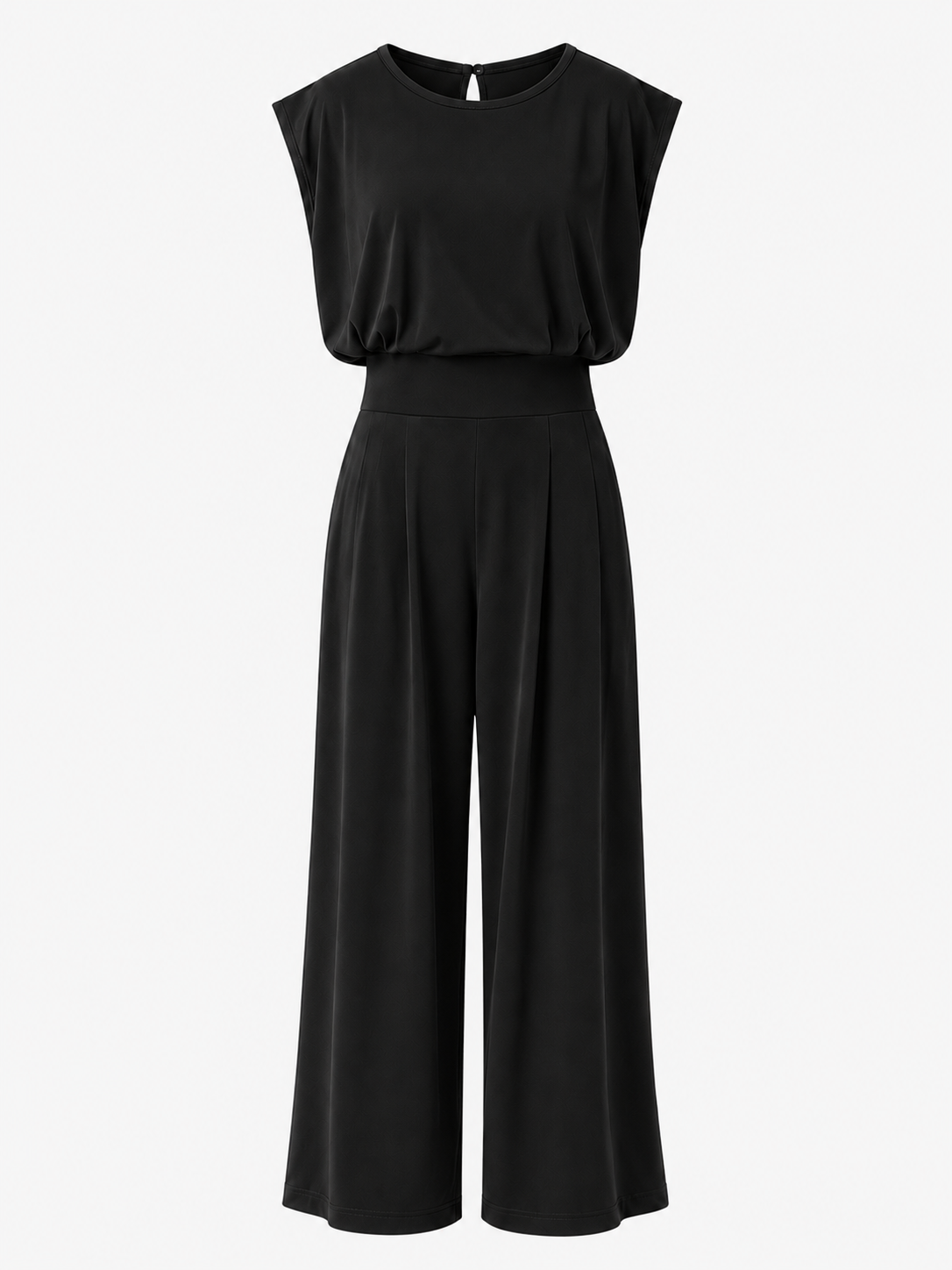 Tuta Donna Elegante a Gamba Larga in Poliestere – Stile Moderno e Raffinato - Nero - abbigliamento per eventi abbigliamento sensuale completa donna moda donna one-pieces stile moderno tuta tuta casual tuta donna tuta elegante tuta femminile tuta in poliestere tuta versatile versatile vestibilità comoda - Concept Palermo