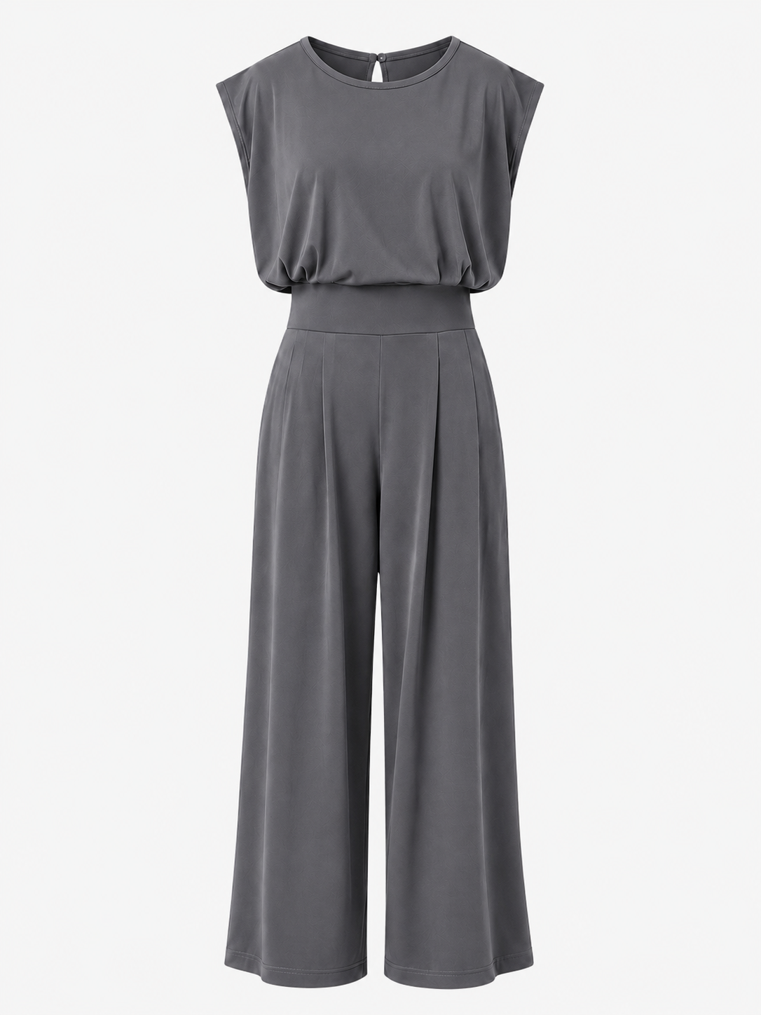 Tuta Donna Elegante a Gamba Larga in Poliestere – Stile Moderno e Raffinato - Grigio - abbigliamento per eventi abbigliamento sensuale completa donna moda donna one-pieces stile moderno tuta tuta casual tuta donna tuta elegante tuta femminile tuta in poliestere tuta versatile versatile vestibilità comoda - Concept Palermo