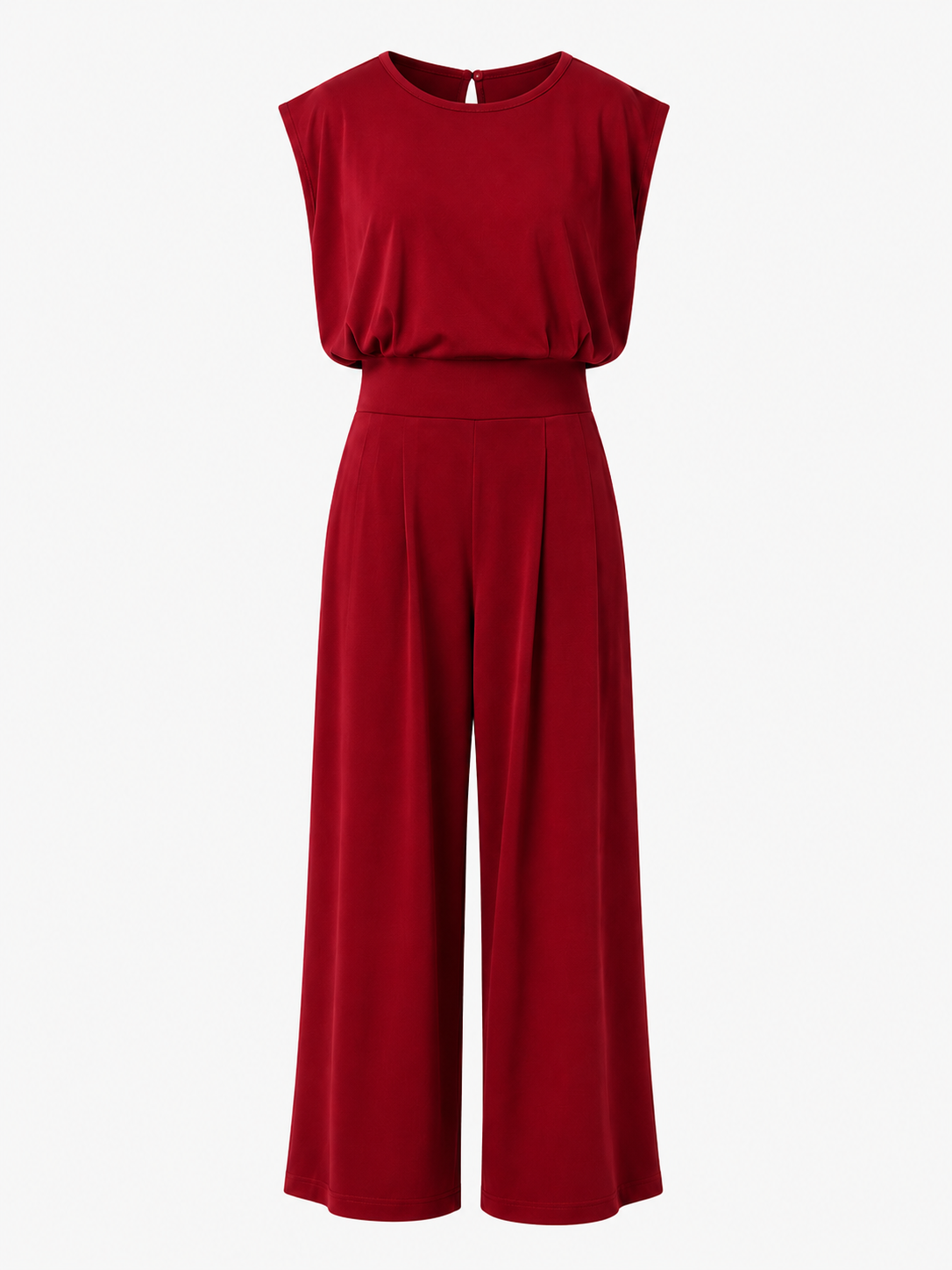 Tuta Donna Elegante a Gamba Larga in Poliestere – Stile Moderno e Raffinato - Rosso - abbigliamento per eventi abbigliamento sensuale completa donna moda donna one-pieces stile moderno tuta tuta casual tuta donna tuta elegante tuta femminile tuta in poliestere tuta versatile versatile vestibilità comoda - Concept Palermo