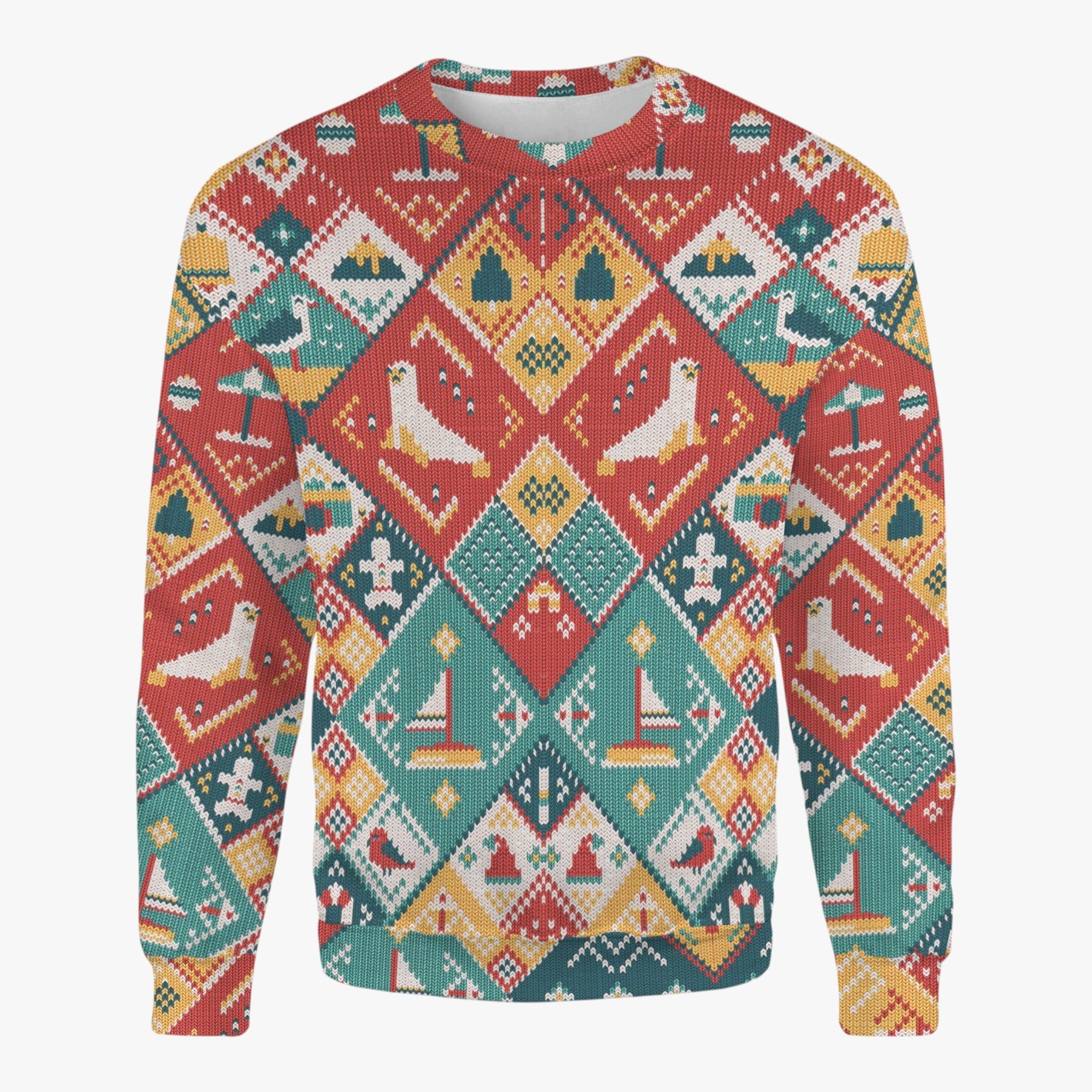 Maglione Casual Unisex con Fiocchi di Neve Charmant per uno Stile Accogliente - Design 3 - 3D-print accogliente casual charmant feestdagen fiocchi kersttrui maglione maglione casual mode neve o-hals sneeuwvlokpatroon stile sweater unisex winterkleding - Concept Palermo