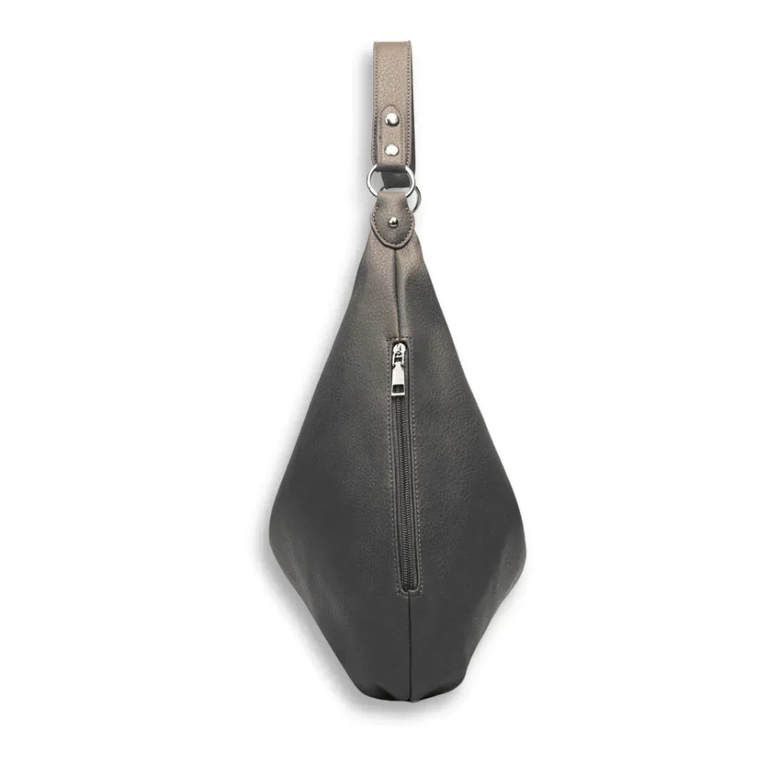 Borsa Hobo Donna Grande in Pelle Vegana Nera con Tracolla Regolabile - - Bags borsa borsa hobo donna hobo Leather Bag pelle vegana women bags - Concept Palermo
