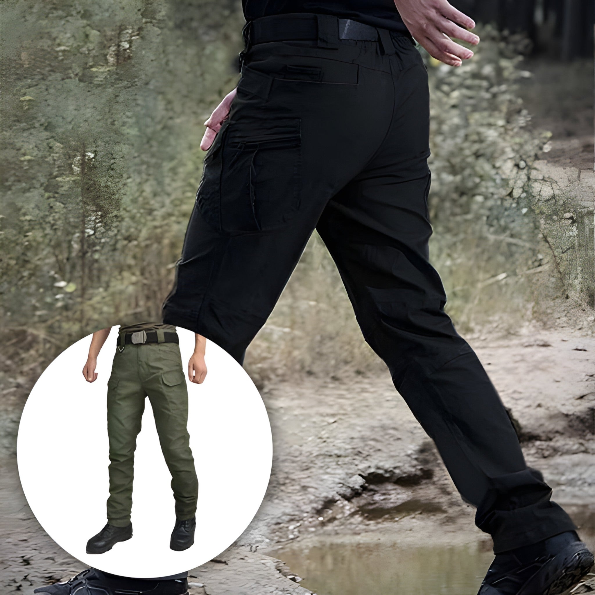 Pantaloni Tattici in Poliestere Traspiranti da Uomo - - arbejdsbukser elastisk pasform fritidsbukser funktionelle bukser holdbare bukser komfortable bukser pantaloni pantaloni tattici pants poliestere rummelige lommer sportbukser til mænd taktiske bukser tattici traspiranti udendørs bukser uomo - Concept Palermo