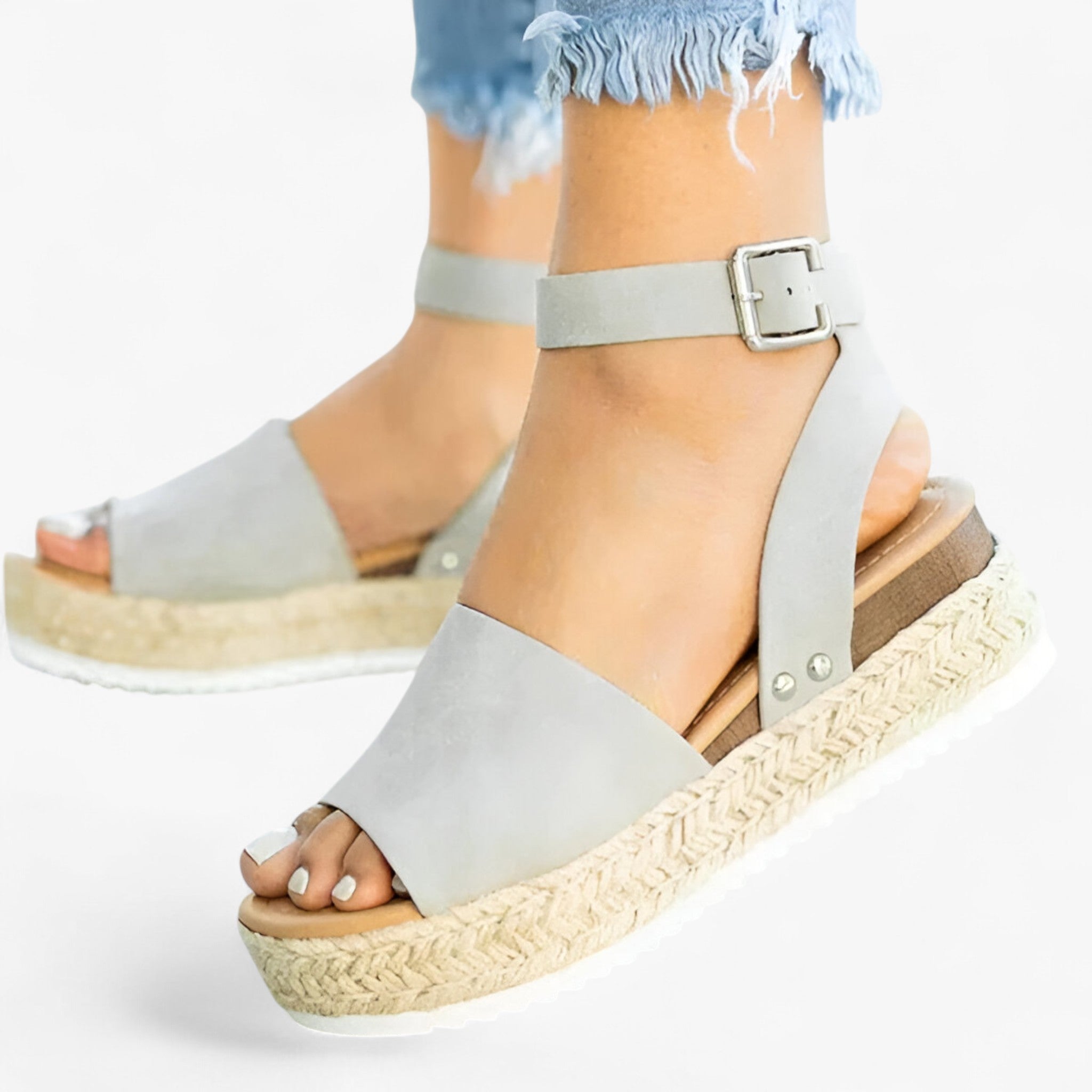 Sandali minimalisti senza lacci - Sandali da donna per un'eleganza semplice - Grigio - donna eleganza lacci minimalisti sandali sandali minimalisti sandals semplice women sandals - Concept Palermo