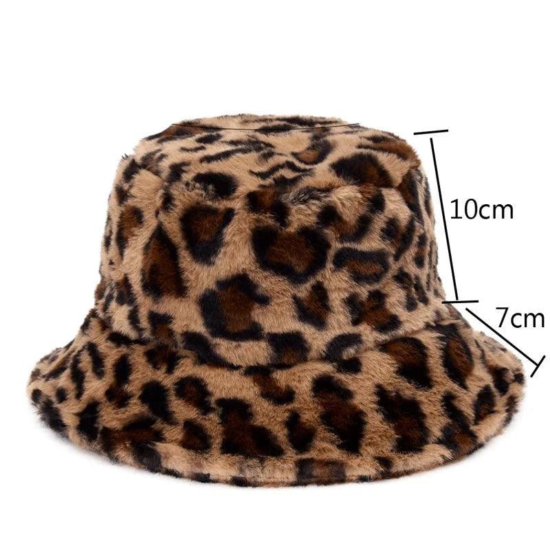 Inverno Cow Leopard cappello a secchiello in pelliccia sintetica Velluto - - accessoires bags cappello inverno inverno leopard leopard pelliccia secchiello sintetica tassen - Concept Palermo