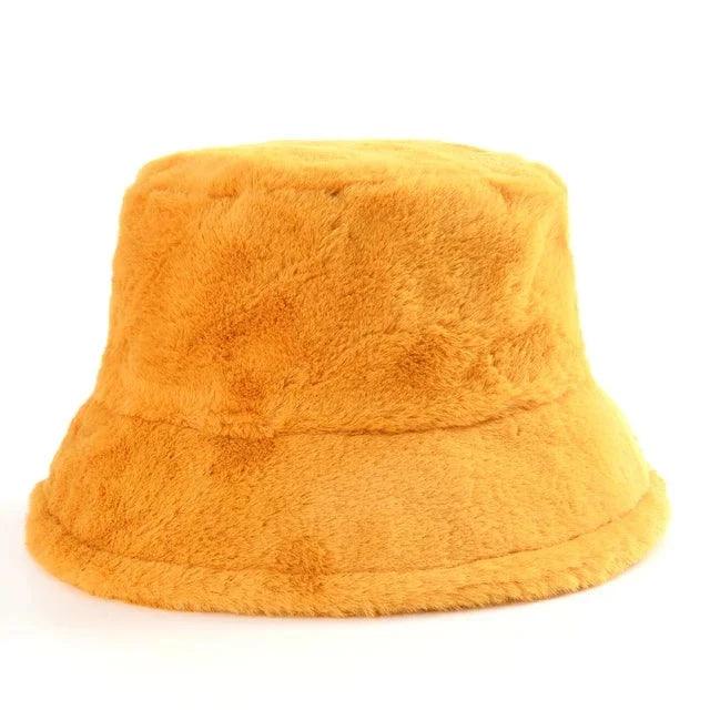 Inverno Cow Leopard cappello a secchiello in pelliccia sintetica Velluto - Giallo - accessoires bags cappello inverno inverno leopard leopard pelliccia secchiello sintetica tassen - Concept Palermo