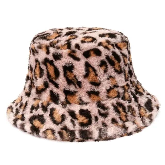 Inverno Cow Leopard cappello a secchiello in pelliccia sintetica Velluto - Leopardo rosa - accessoires bags cappello inverno inverno leopard leopard pelliccia secchiello sintetica tassen - Concept Palermo
