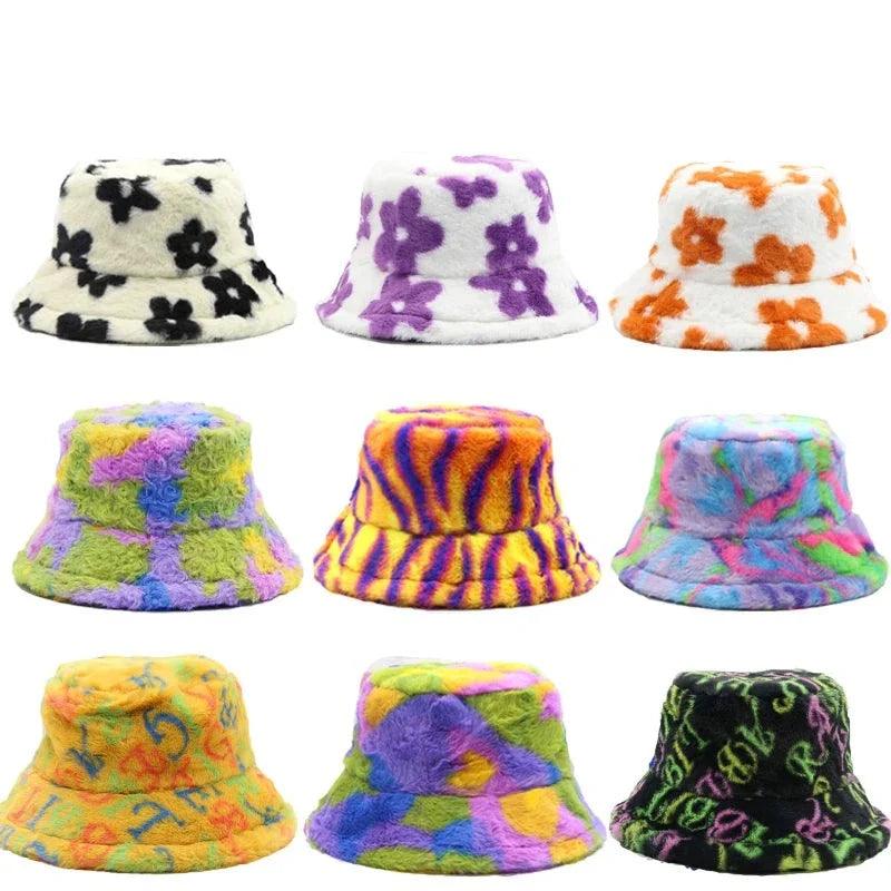 Inverno Cow Leopard cappello a secchiello in pelliccia sintetica Velluto - - accessoires bags cappello inverno inverno leopard leopard pelliccia secchiello sintetica tassen - Concept Palermo
