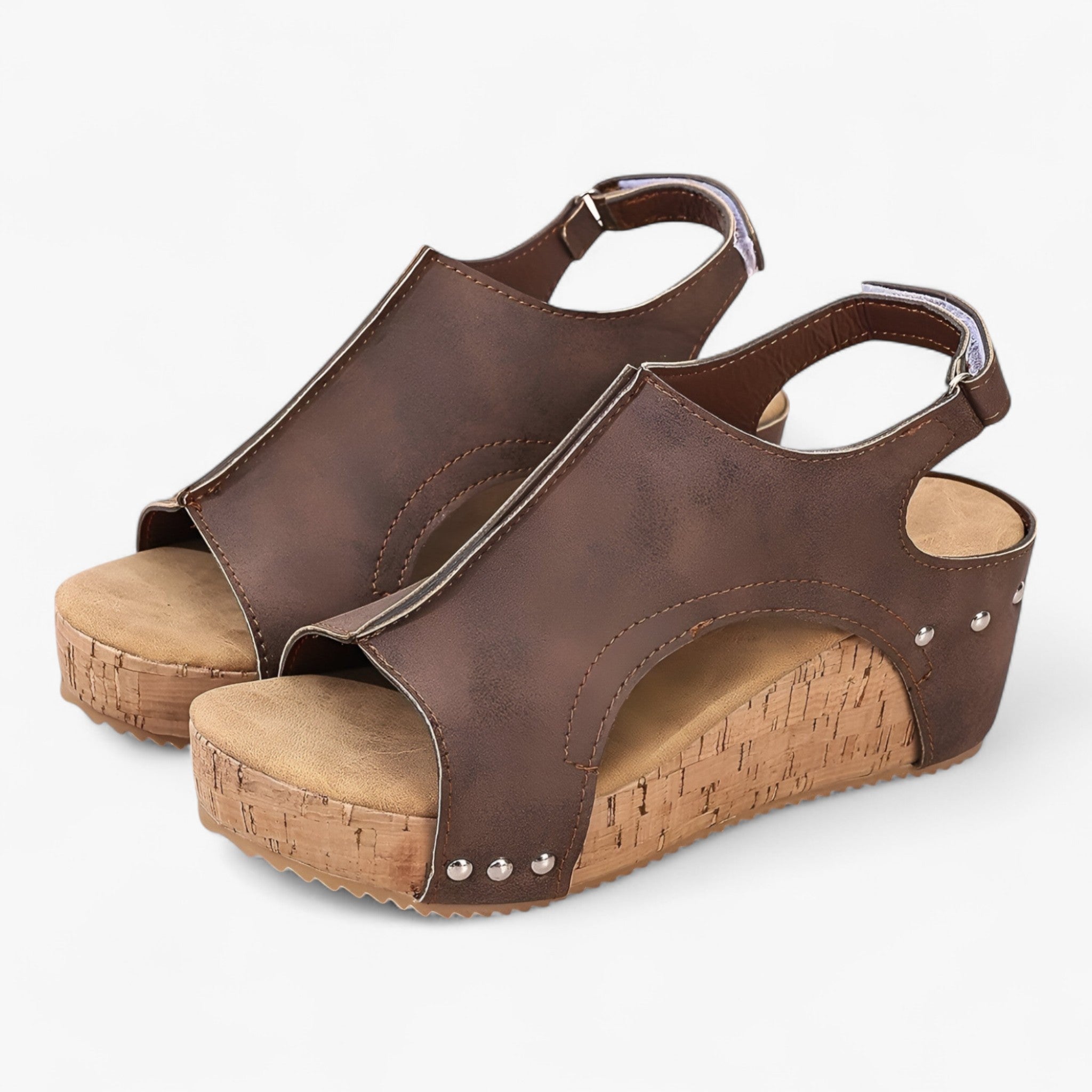 Sandalias con cuña plataforma negras para mujer en piel sintética: cómodas, elegantes, de verano