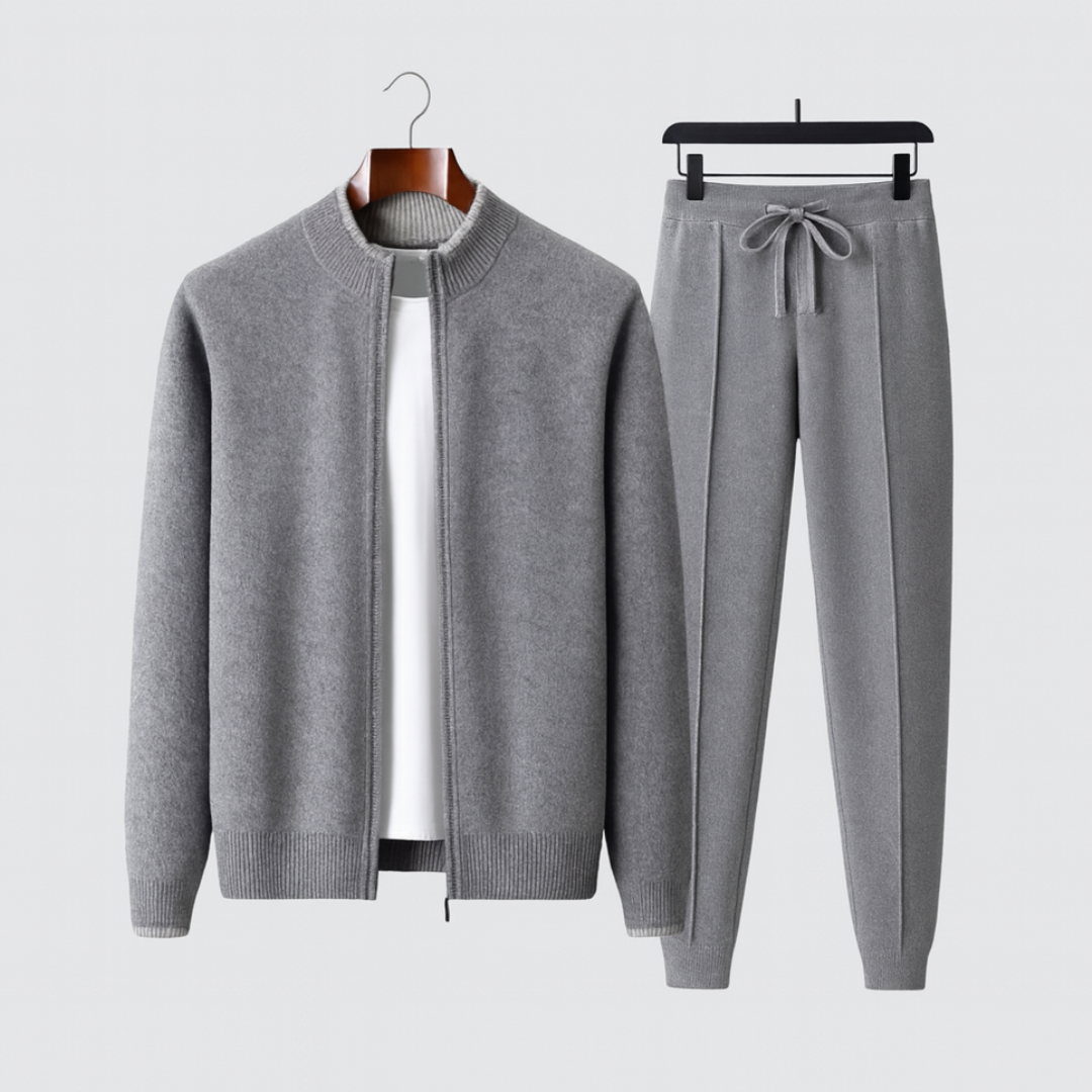 Set Lounge da Uomo in Lana Merino Due Pezzi Morbido Comfort - Grigio - ab Casual Outfit Chic Ensemble Comfortable Loungewear Cozy Evenings due pezzi Fall Fashion Home Relaxation lana merino Merino Wool set lounge uomo Stylish Joggers Winter Wear Wool Lounge Set - Concept Palermo