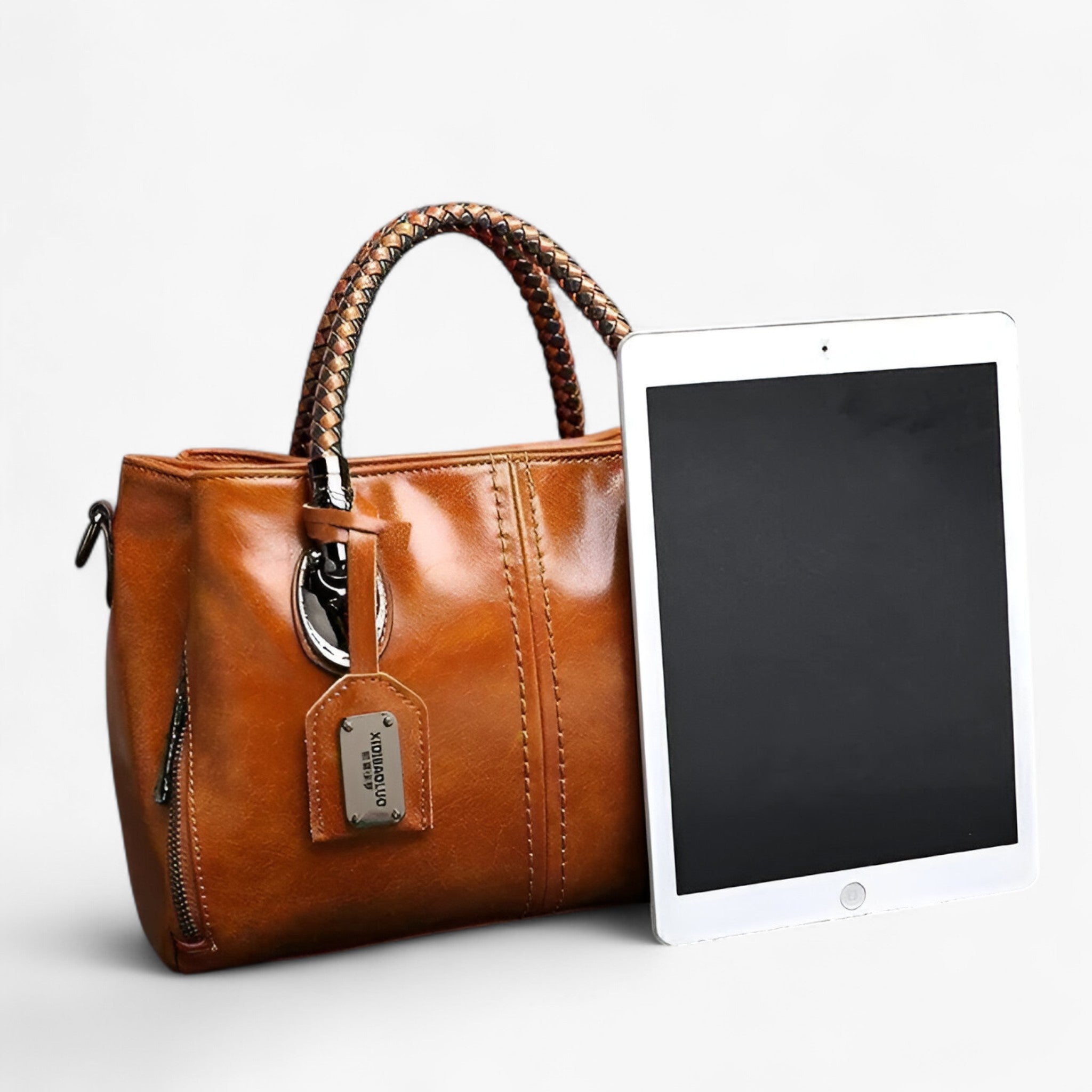 Borsa a mano classica da donna in vera pelle, con manici intrecciati - - bag bags borsa borsa classica classica Handbag handbags intrecciati manici pelle Women's handbags - Concept Palermo