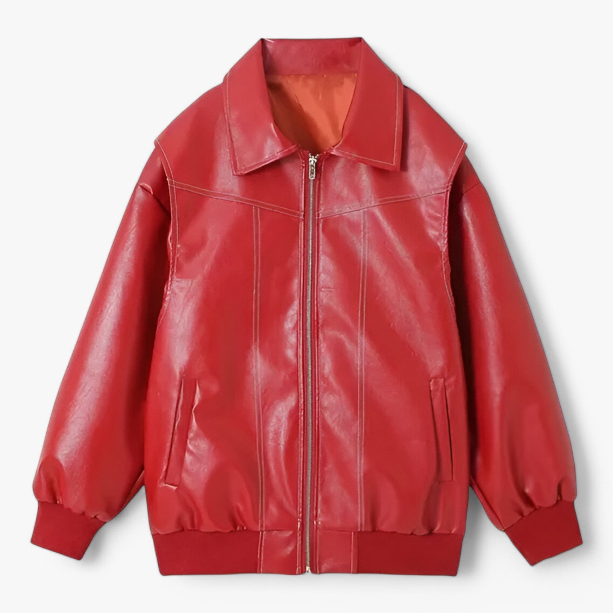 Giacca Chic da donna in similpelle Pelle - Rosso - chic donna giacca giacca chic pelle similpelle women's coats & jackets - Concept Palermo