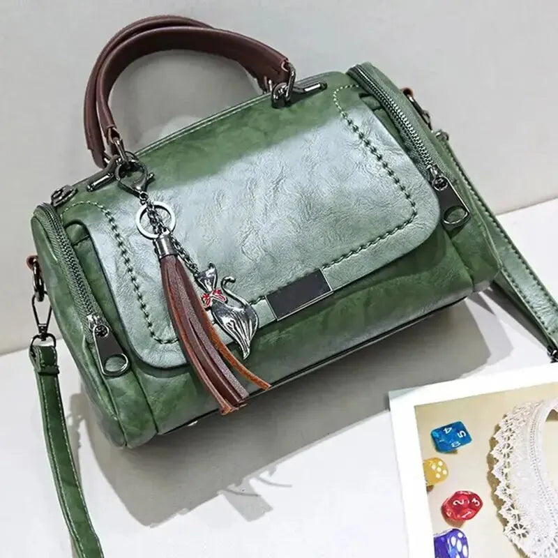PAULIEN - Borsa a tracolla con frange per donne: grande capacità, design alla moda - verde - alla Bags borsa capacità design donne frange handbags moda Shoulder Bags women bags - Concept Palermo