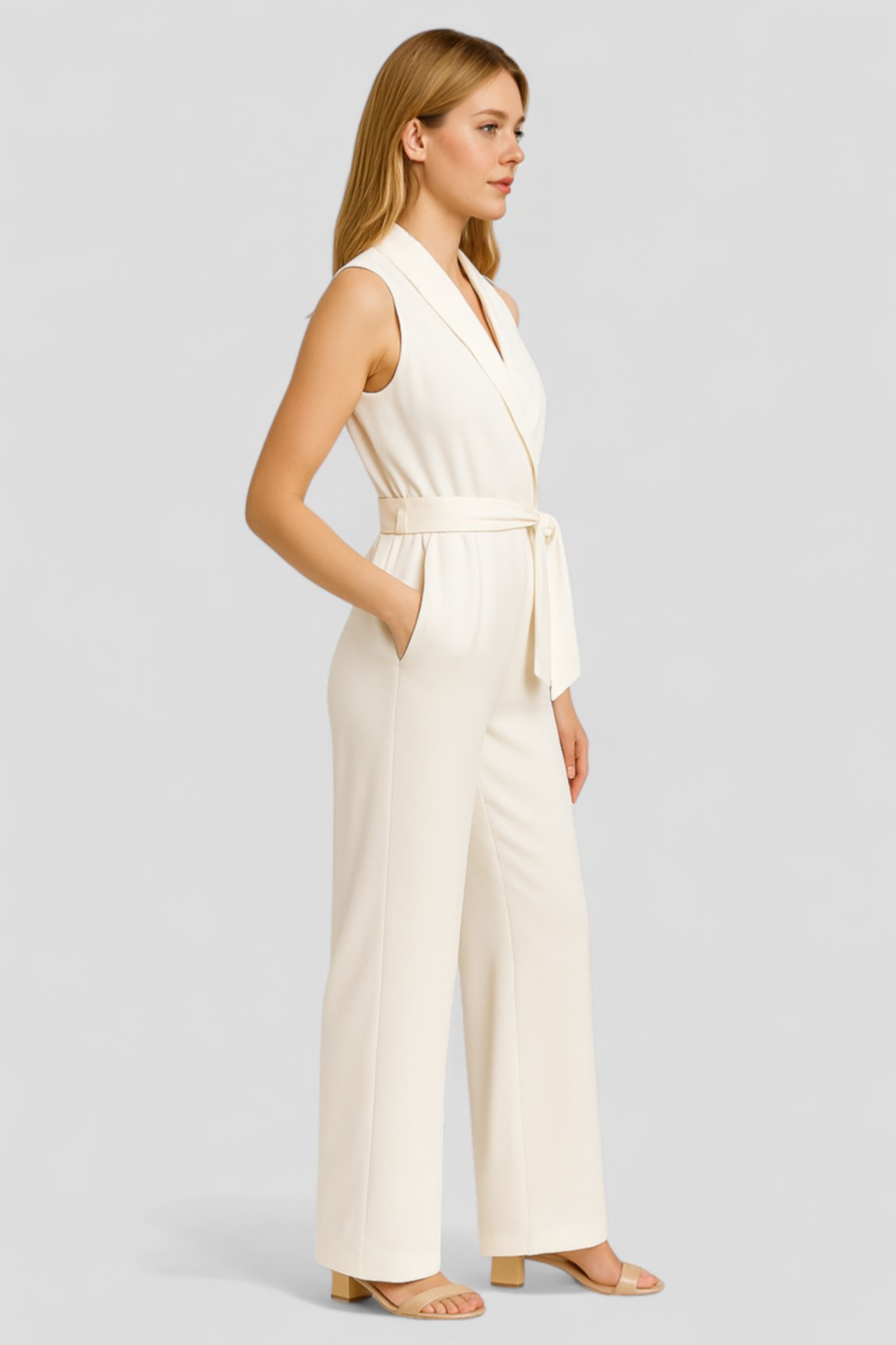 Salopette Donna Elegante V-Neck Senza Maniche in Lino Casual Estiva - - abbigliamento elegante donna fashion primavera jumpsuit premium maniche moda donna neck one-pieces outfit casual salopette salopette donna salopette elegante salopette femminile salopette senza maniche salopette V-Neck vestiti per eventi - Concept Palermo