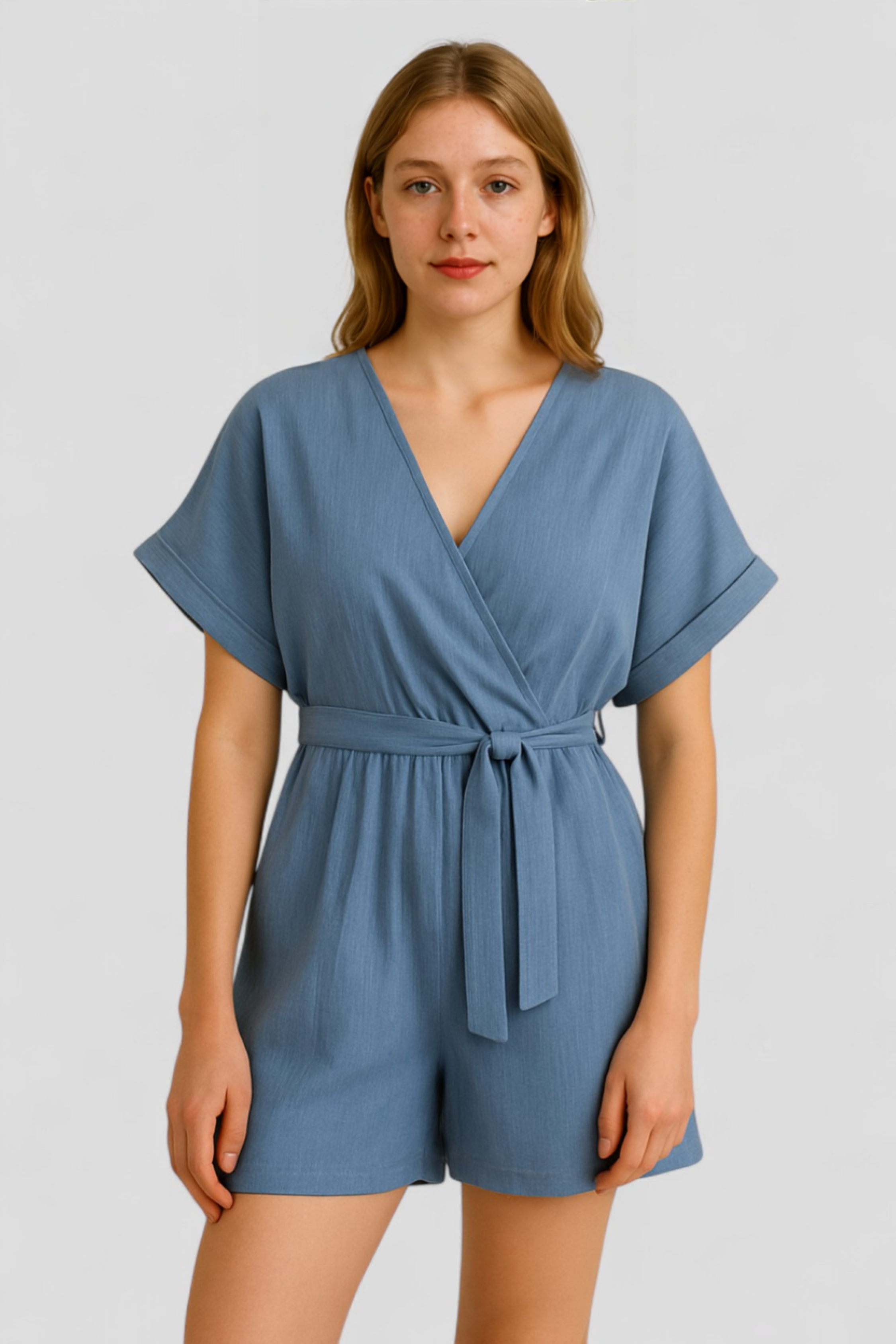 Jumpsuit Estivo in Lino per Donna - - abbigliamento estivo cintura in vita design raffinato donna elegante estivo forte freschezza jumpsuit jumpsuit estivo lino look casual maniche corte occasioni informali one-pieces playsuit estivo versatile - Concept Palermo