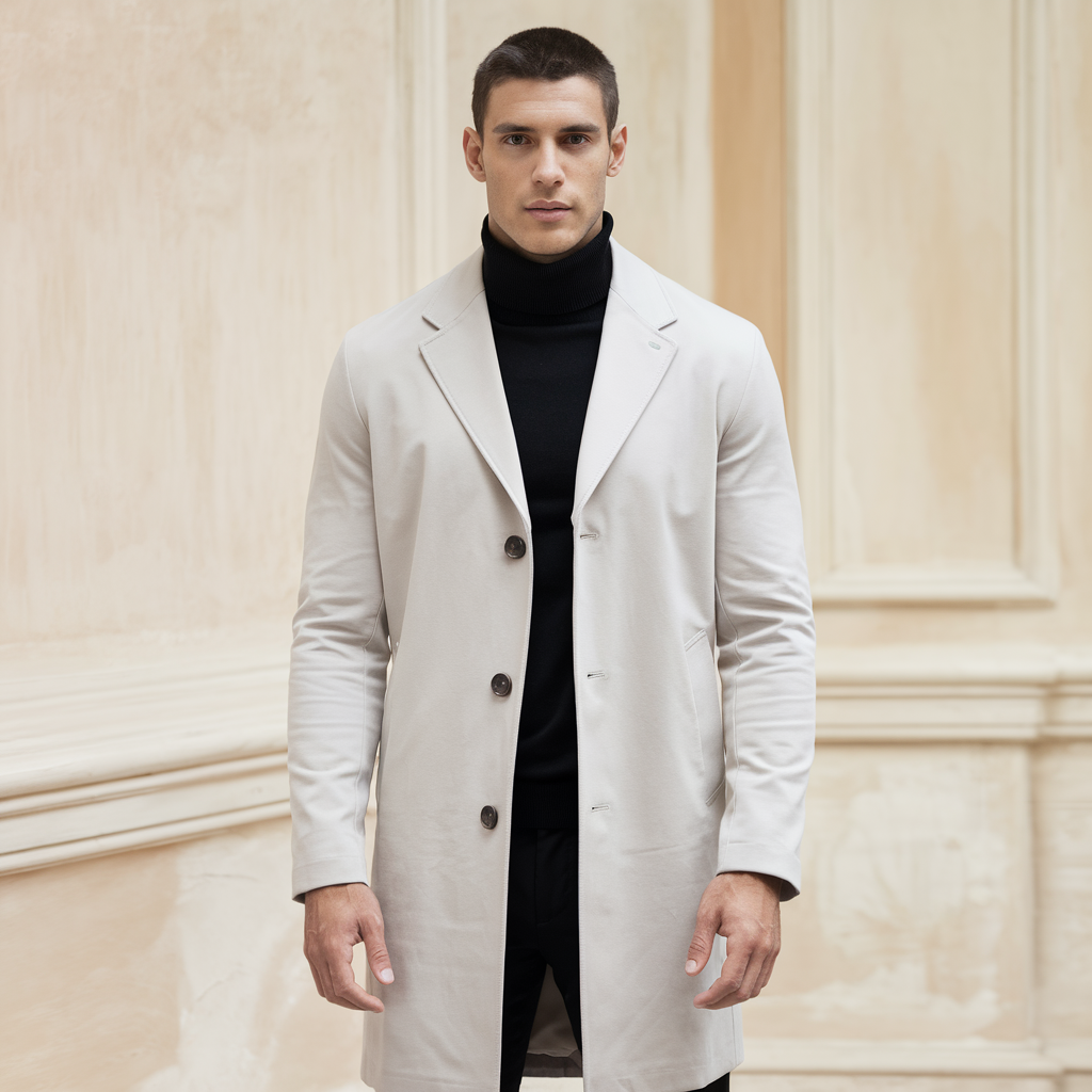 Giacca Lunga in Cotone - Business Casual per Uomini Uomo - - business casual cotone giacca giacca lunga lunga men's coats & jackets uomini - Concept Palermo