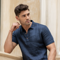 Polo de hombre en lino transpirable - Ajuste regular para verano