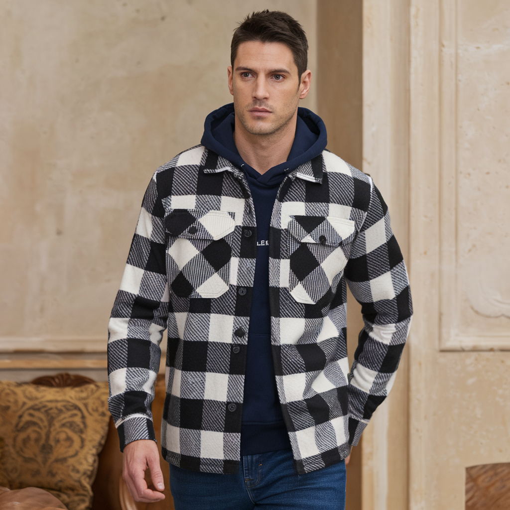 Flanella a Righe con Cappuccio Uomo - - cappuccio flanella flanella righe men's coats & jackets righe uomo - Concept Palermo