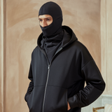 Heren Balaclava van Fleece met Volledige Rits, Thermische Nekwarmer voor Motor, Skiën, Fietsen