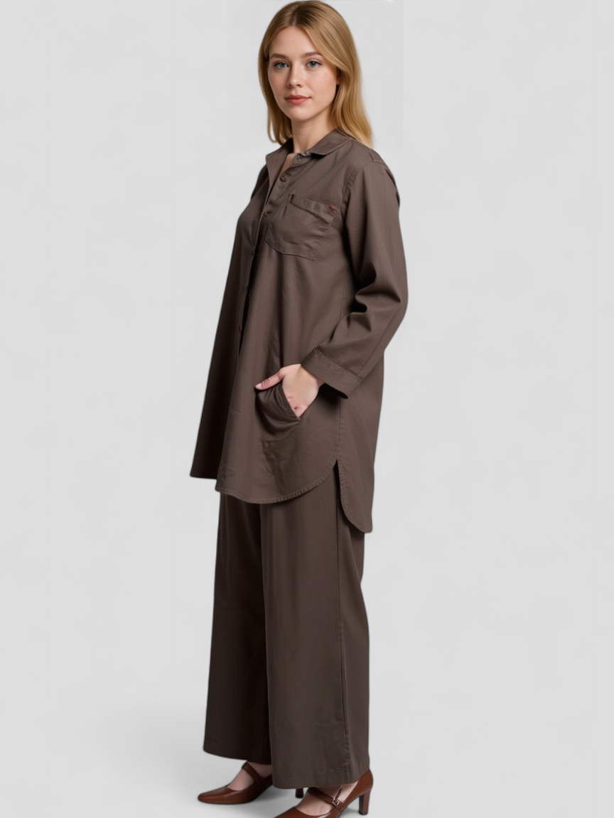 Completi Donna Eleganti in Lino - Abiti Coordinati Estivi Casual e Chic - - abbigliamento comfort abbigliamento elegante blusa in lino completi completi donna donna lino moda sostenibile outfit sets pantaloni larghi set di lino stile casual stile formale tessuto traspirante vestibilità leggera - Concept Palermo