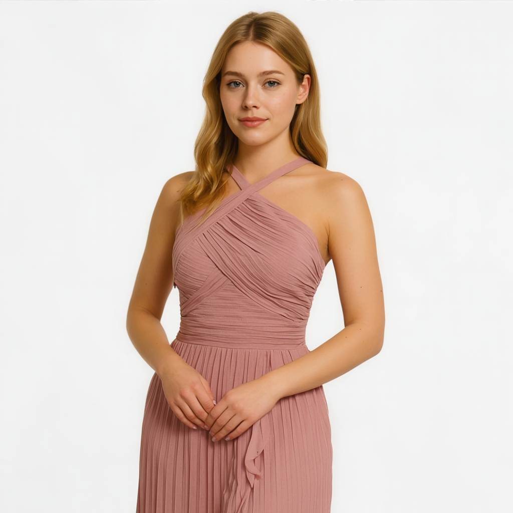 Abito da Donna Elegante Lilla in Raso, Vestito Lungo da Sera o Cerimonia - - abito abito donna abito elegante abito in lilla design versatile donna dresses eleganza senza tempo manutenzione facile materiale leggero orlo asimmetrico plissettature artigianali spalline incrociate vestito da donna - Concept Palermo