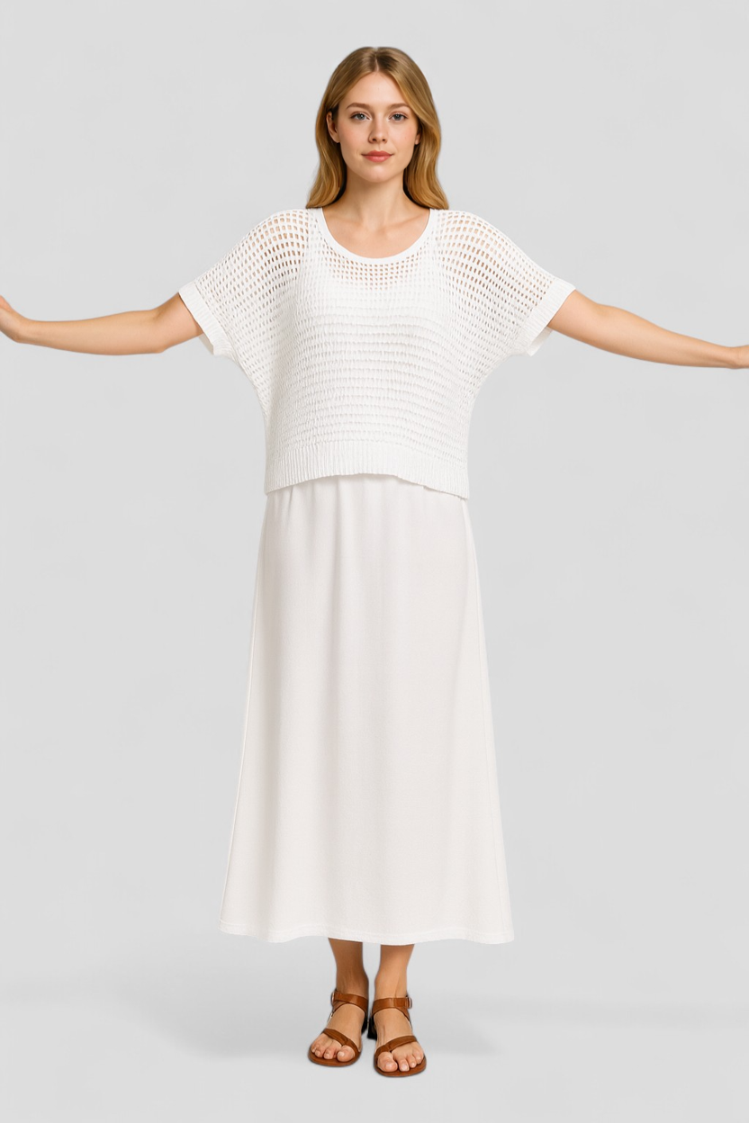 Abito Estivo Donna Midi Elegante in Lino Floreale per Cerimonia - - abbigliamento donna abito abito elegante abito estivo donna dresses estivo fashion summer midi moda estate outfit estivo stile estivo vestito fresco - Concept Palermo