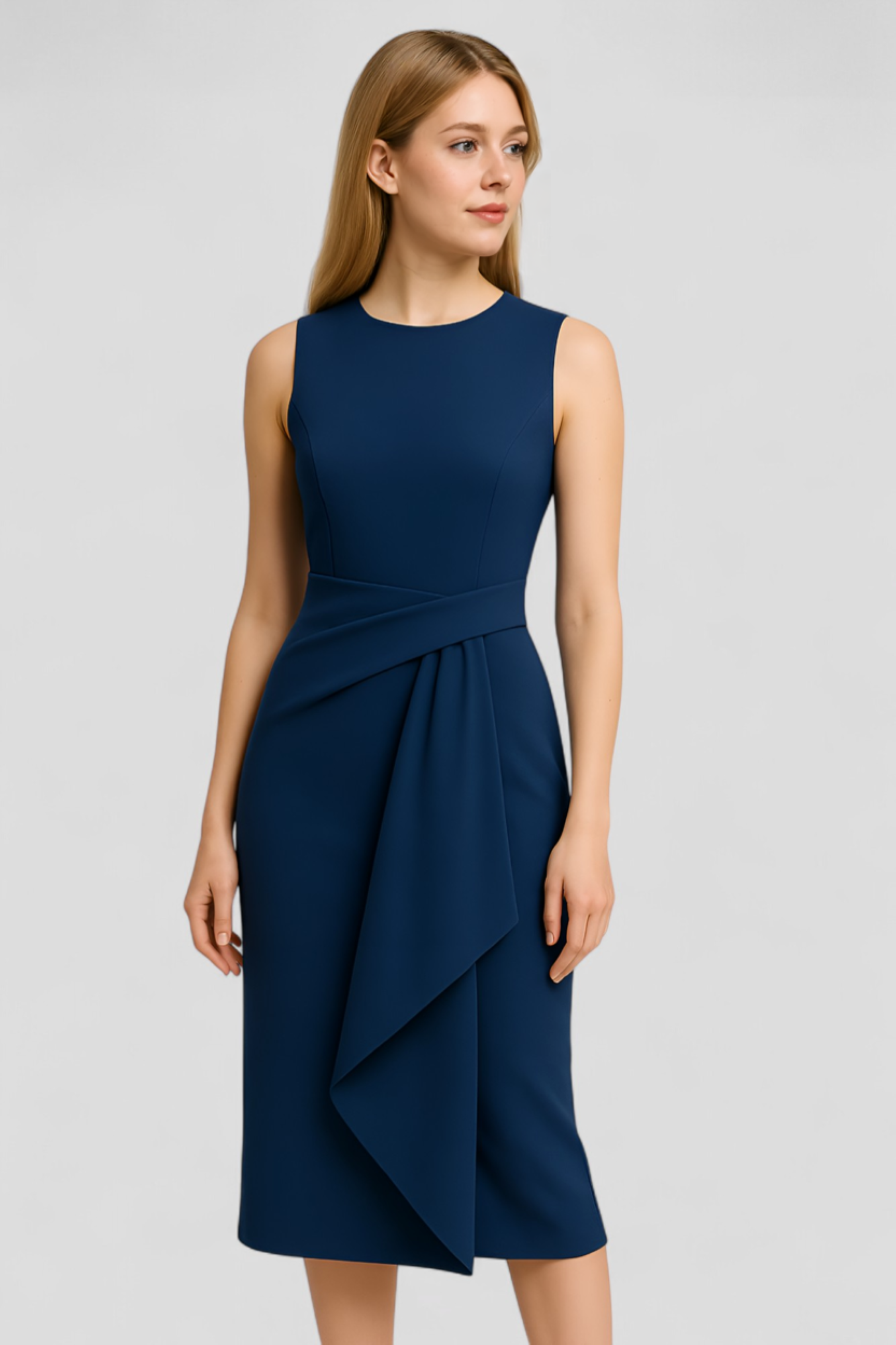 Vestito Elegante Donna in Raso Nero S-XL - Abito da Sera o Cerimonia Lungo - - abito da sera abito plissettato donna dresses fashion femminile moda donna scollo rotondo tessuto elasticizzato vestito vestito donna vestito elegante vestito elegante da donna vestito estivo vestito slim-fit - Concept Palermo