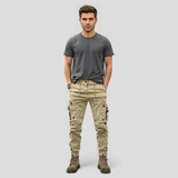 Heren Cargo Broek van Katoen Casual met Zijzakken, Comfortabele Pasvorm