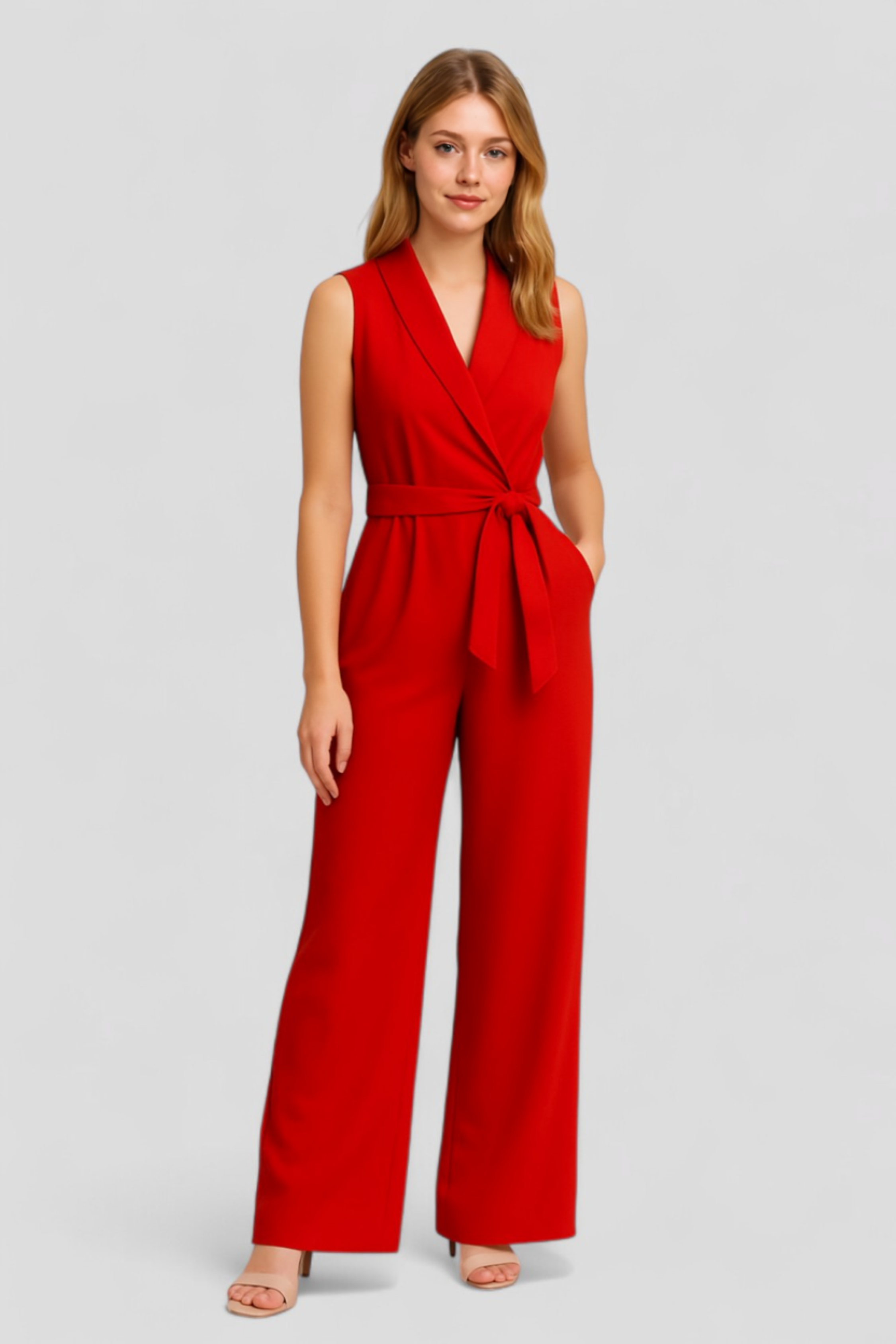Salopette Donna Elegante V-Neck Senza Maniche in Lino Casual Estiva - - abbigliamento elegante donna fashion primavera jumpsuit premium maniche moda donna neck one-pieces outfit casual salopette salopette donna salopette elegante salopette femminile salopette senza maniche salopette V-Neck vestiti per eventi - Concept Palermo
