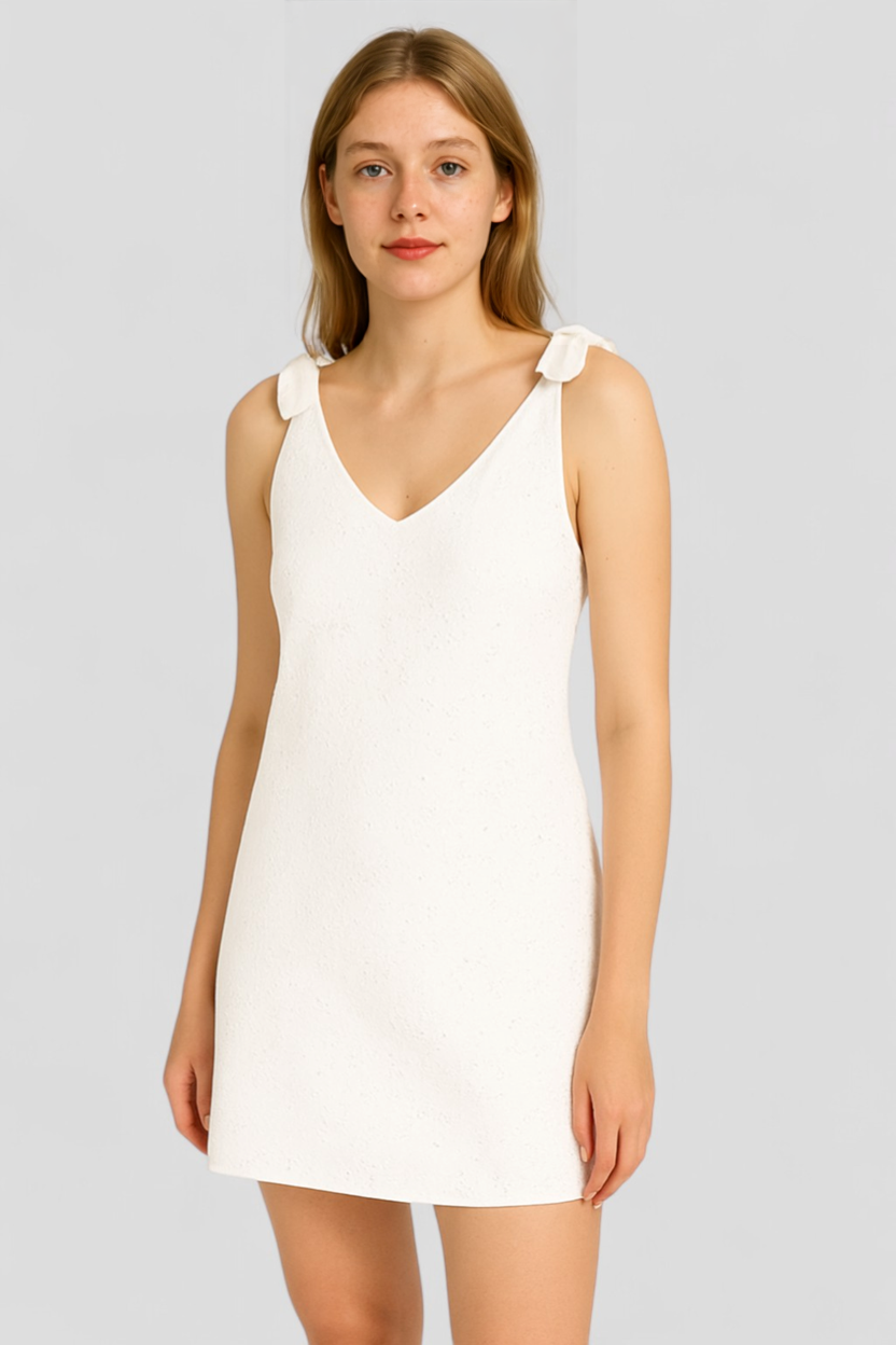 Abito Estivo Senza Maniche Donna - - abbigliamento estivo abito abito estivo abito mini abito senza maniche dettagli in pizzo donna dresses estivo fashion estate maniche moda vacanze scollatura a V vestito dritto vestito elegante - Concept Palermo