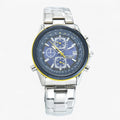 Reloj de piloto funcional para hombre, caja de acero, correa de piel negra