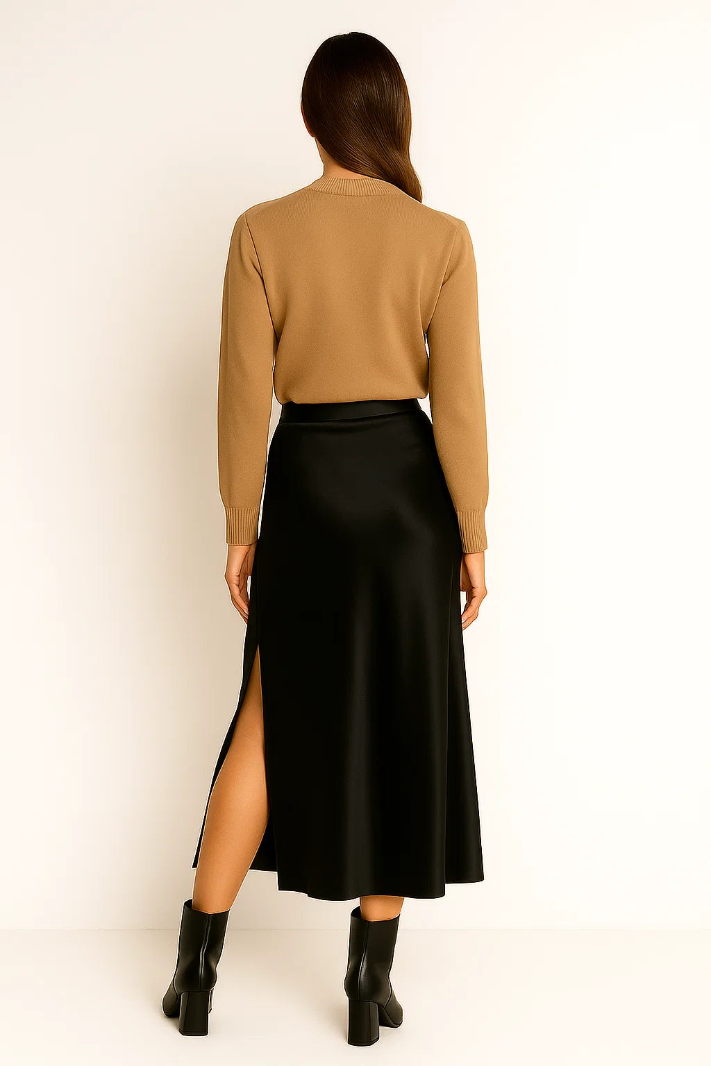 Gonna in raso Donna - - donna gonna gonna raso long skirt raso Skirt women's skirt - Concept Palermo