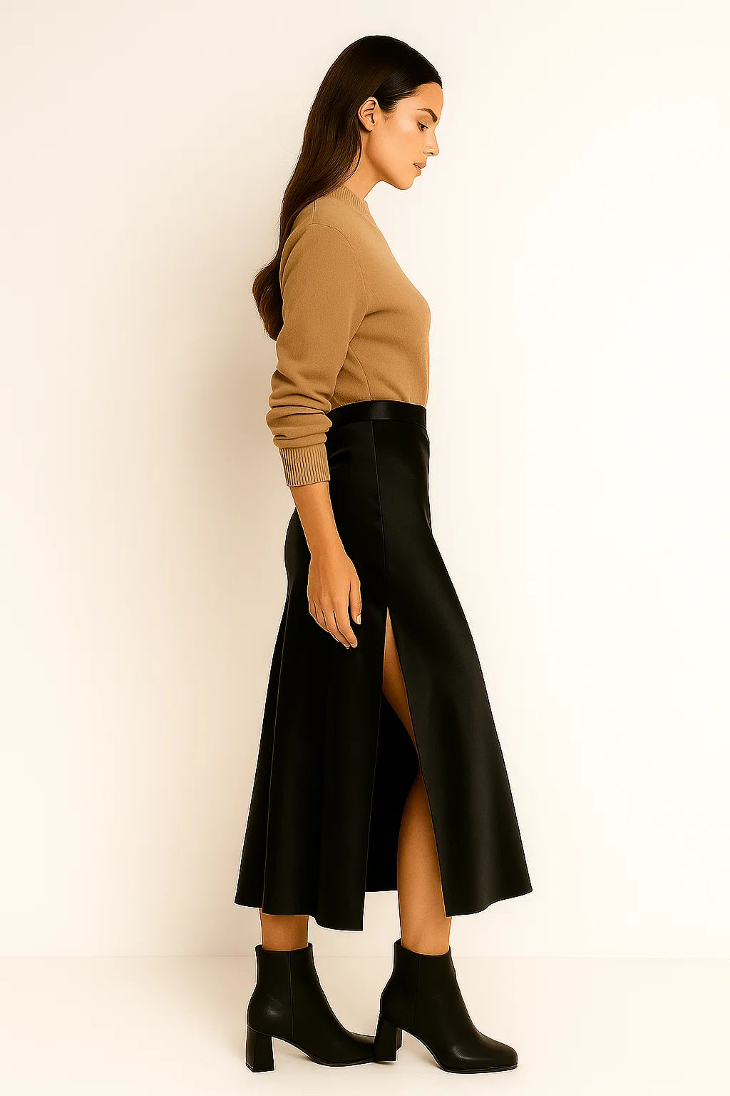 Gonna in raso Donna - - donna gonna gonna raso long skirt raso Skirt women's skirt - Concept Palermo